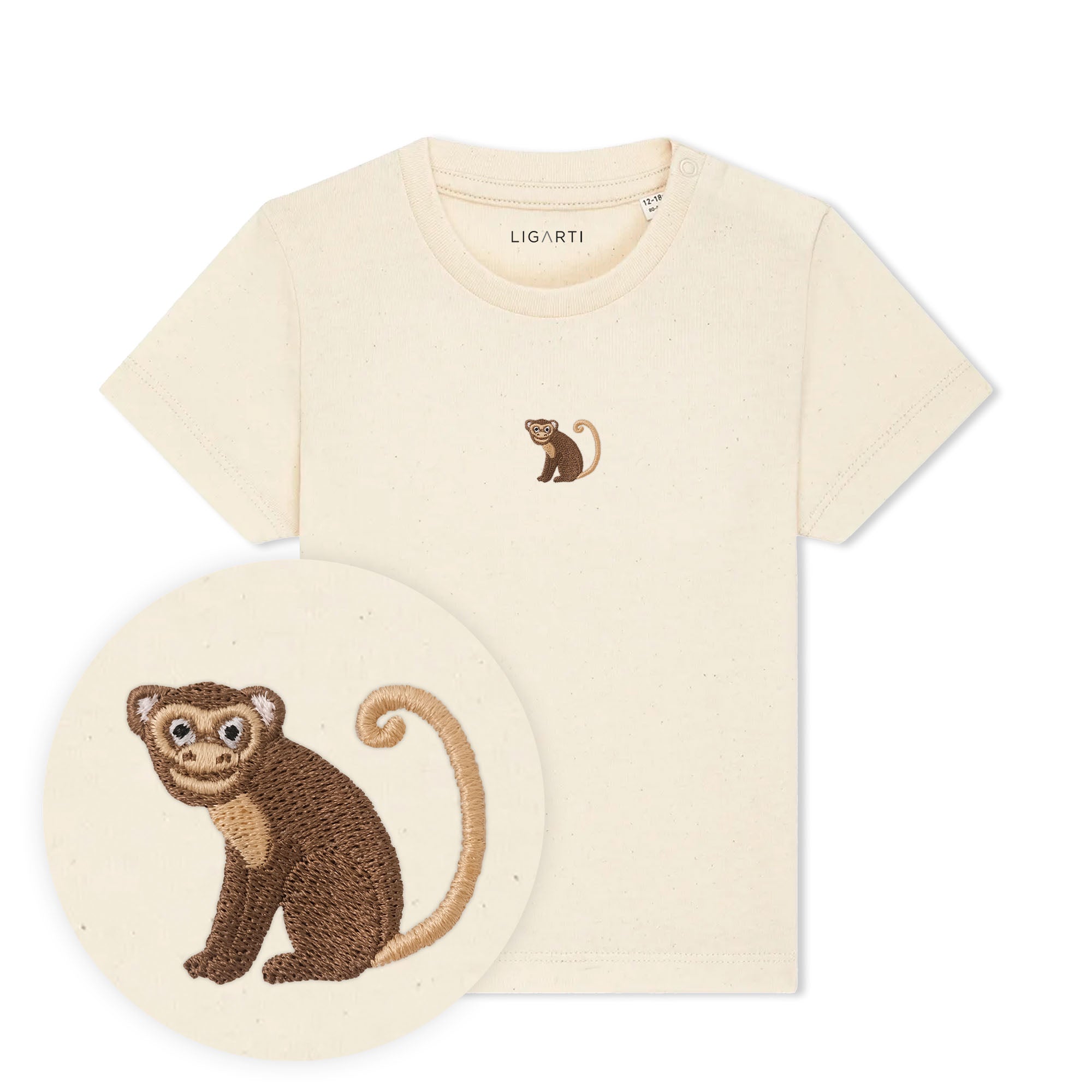 Babyshirt Albert der Affe - Sand/Creme