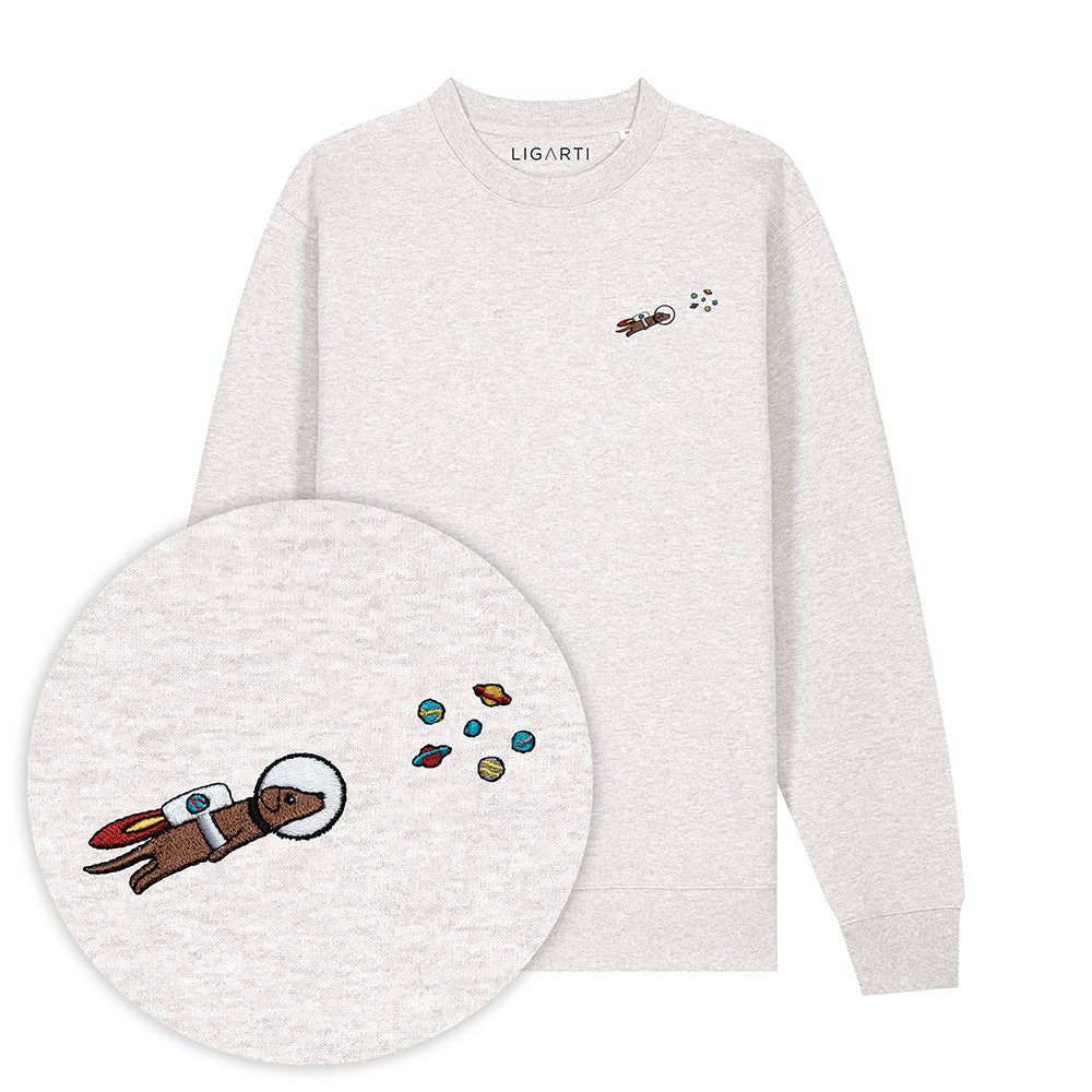 Bestickter Pullover – Astrowau der Space-Hund