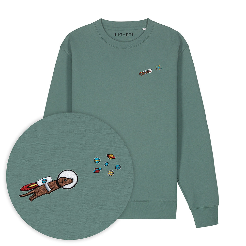 Bestickter Pullover – Astrowau der Space-Hund
