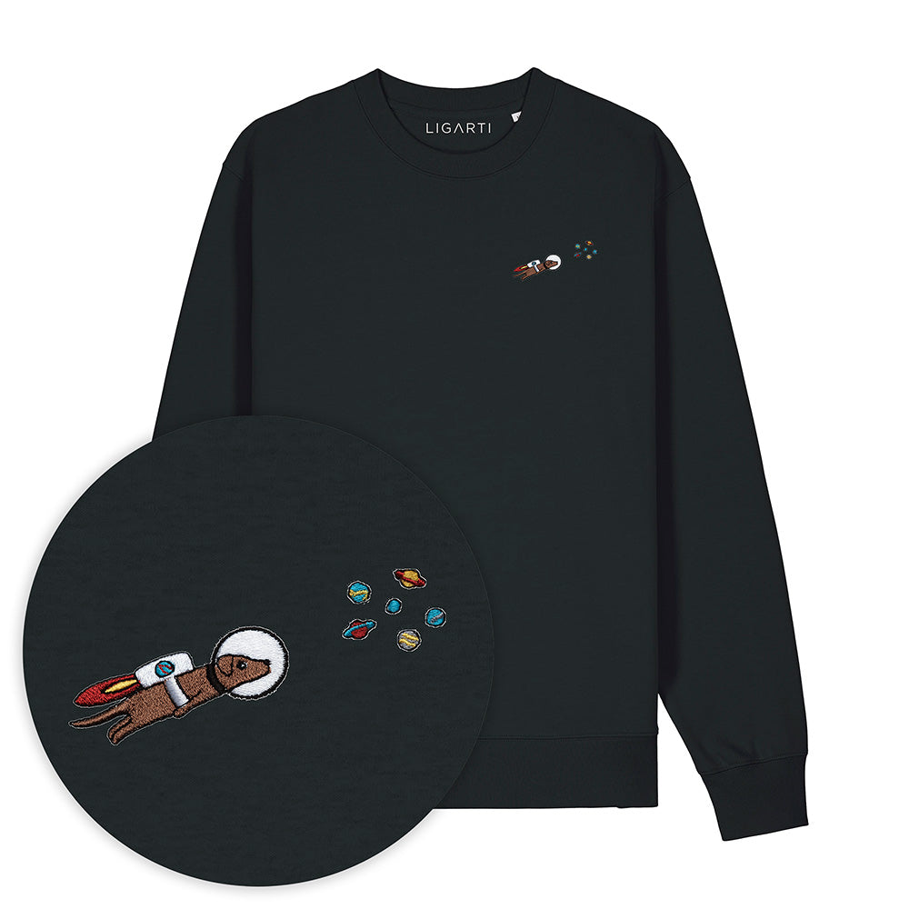 Bestickter Pullover – Astrowau der Space-Hund