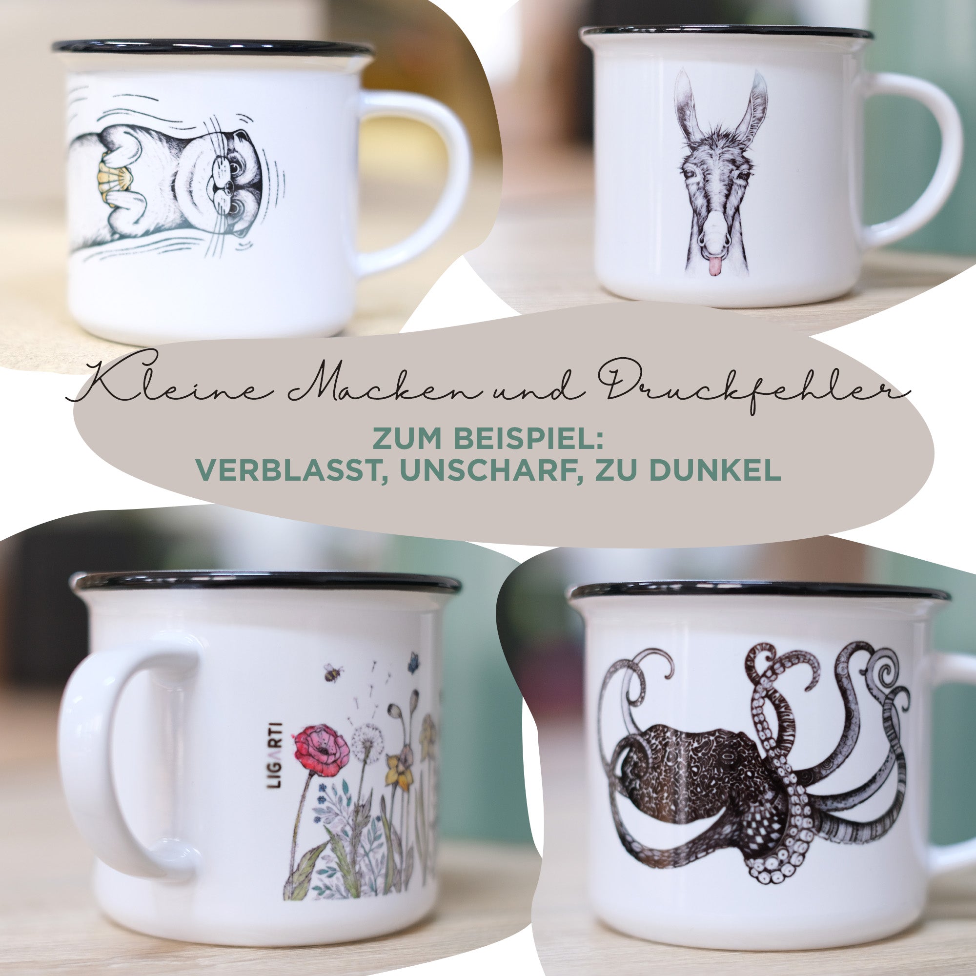 Keramiktasse – Überraschungstasse (B-Ware)