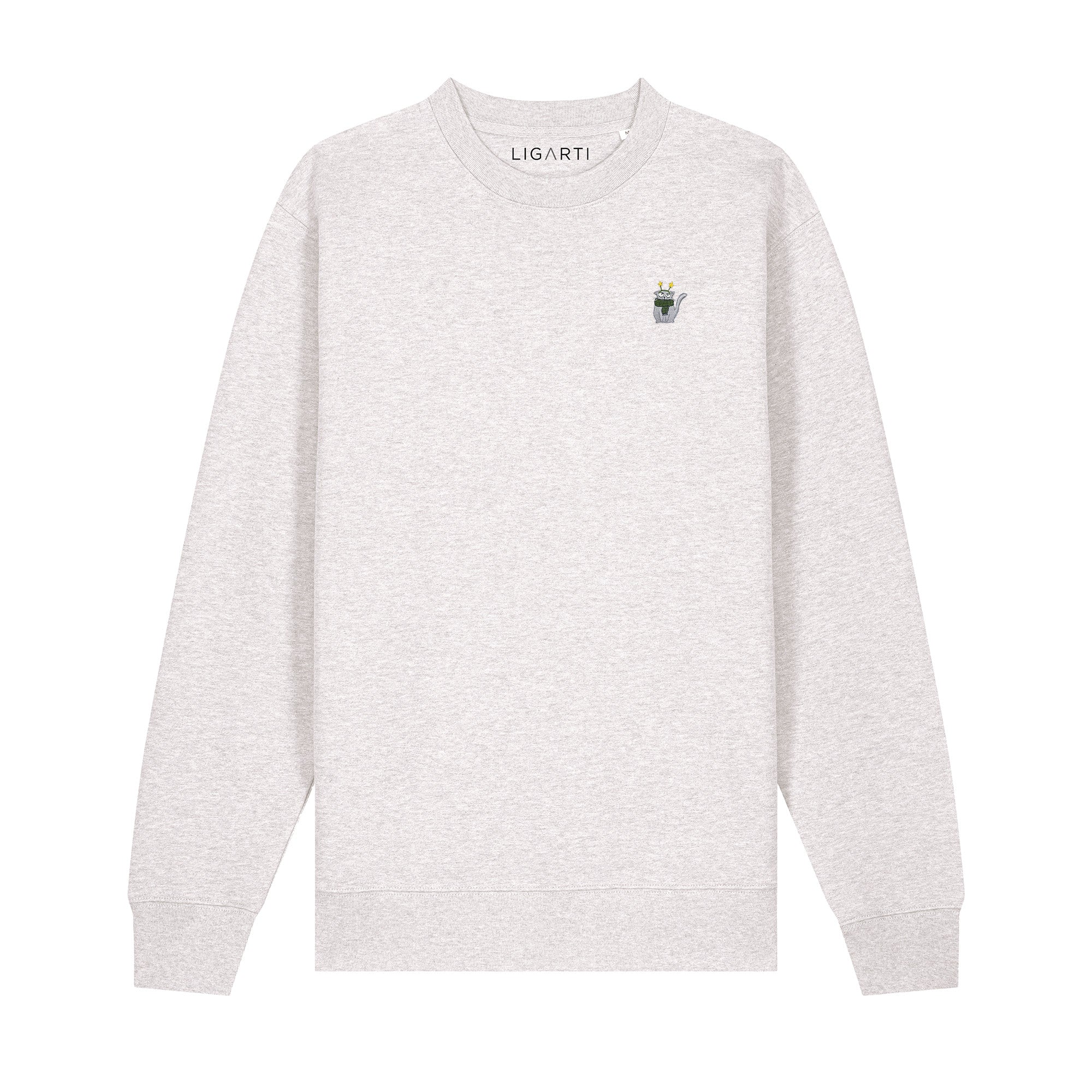 Bestickter Pullover – Babette die Winter-Katze