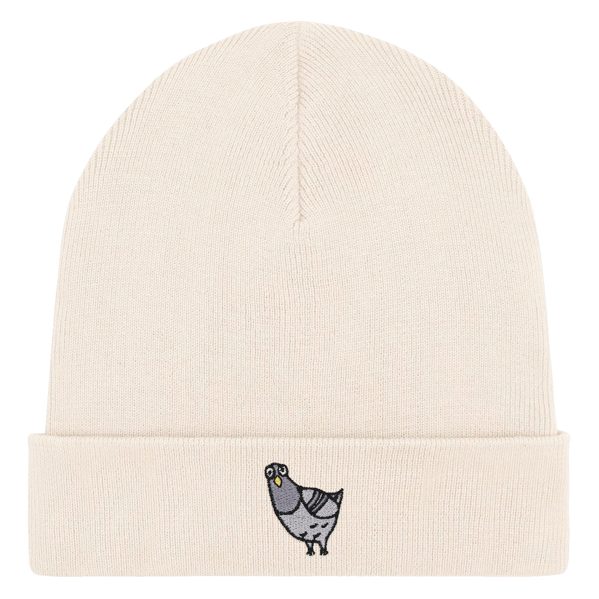 Bestickte Beanie – Claude die Taube
