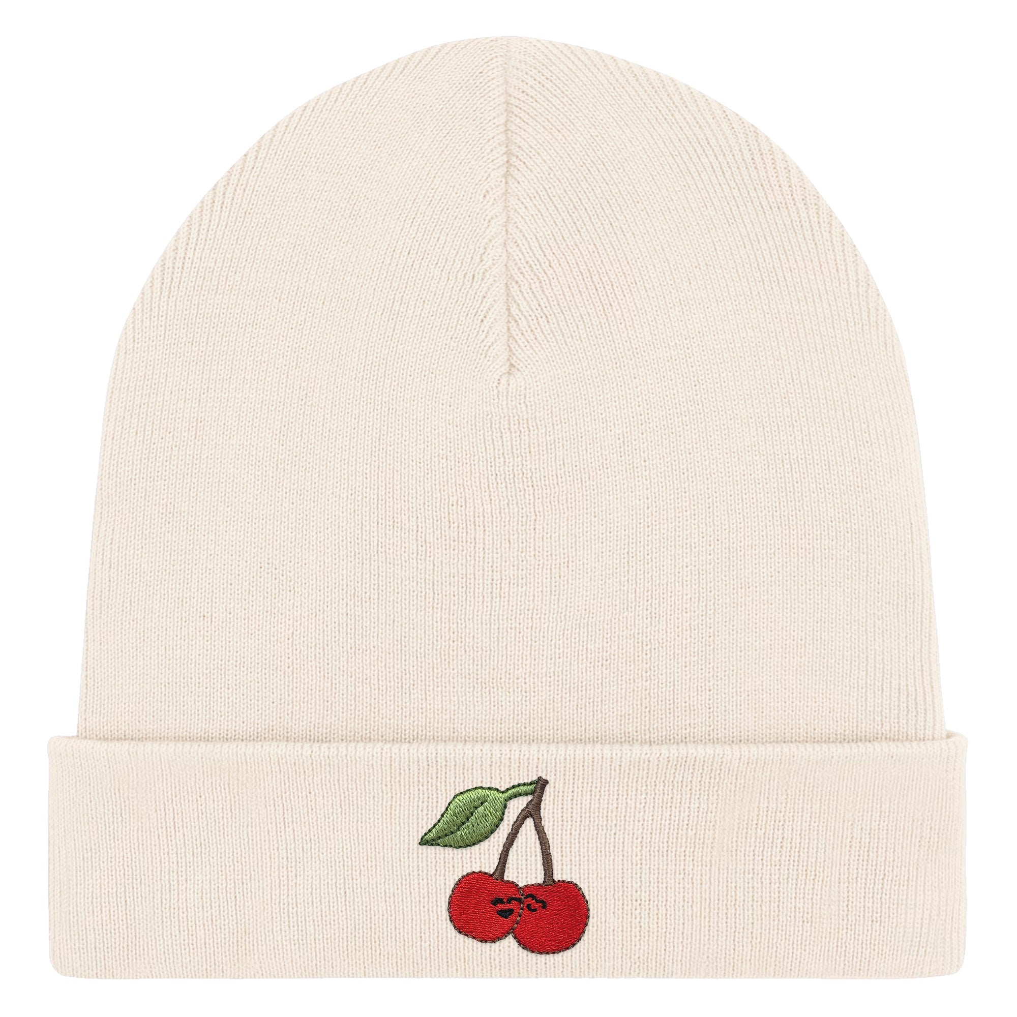 Bestickte Beanie – Kirschen