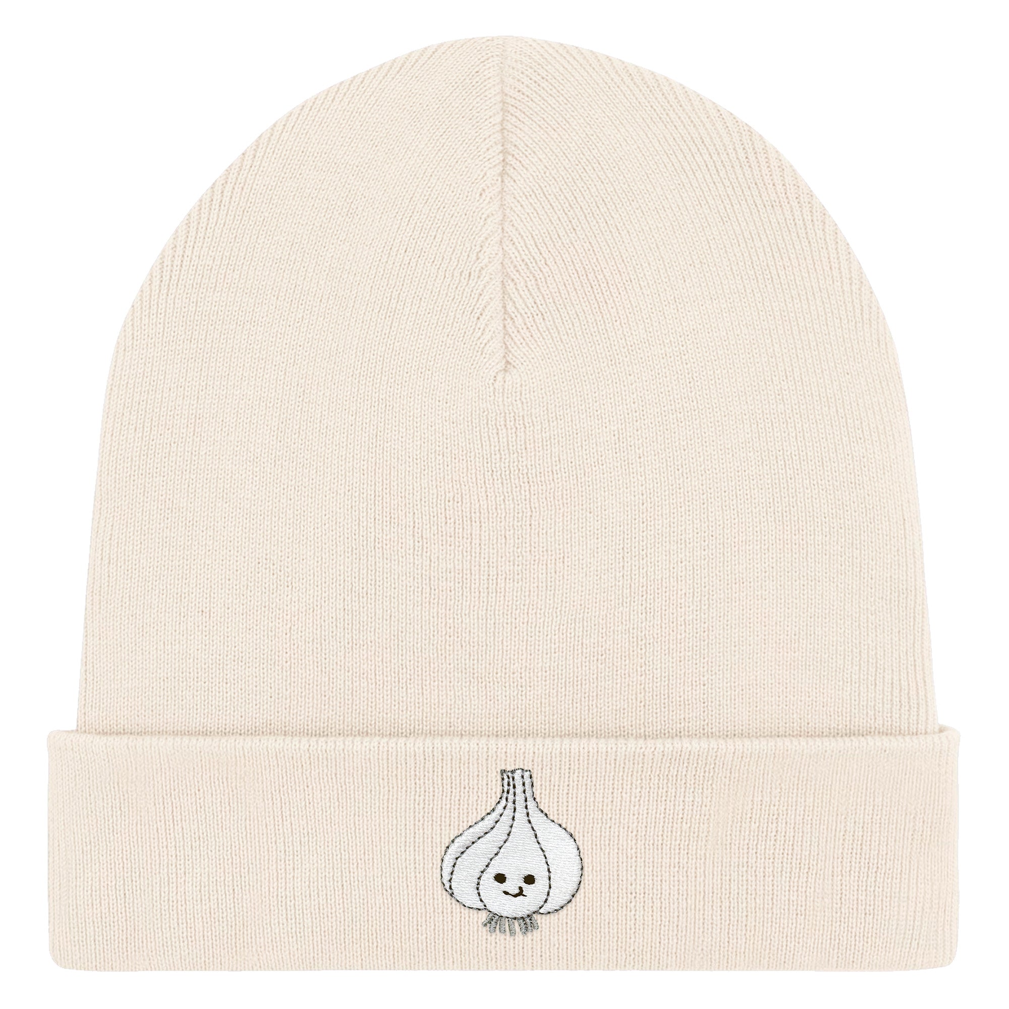 Bestickte Beanie – Knoblauch