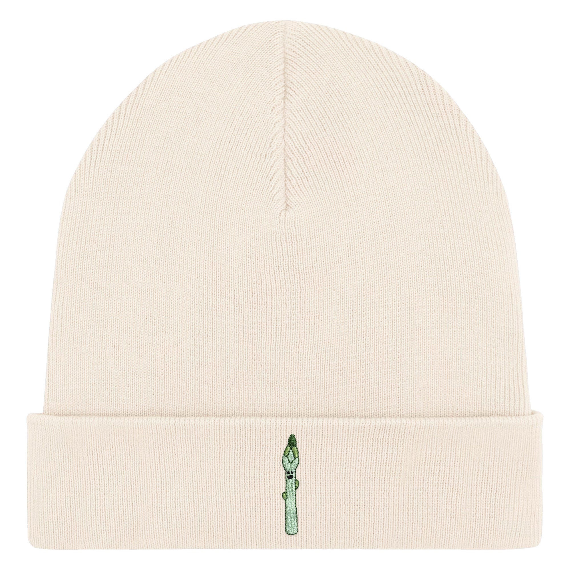 Bestickte Beanie – Spargel