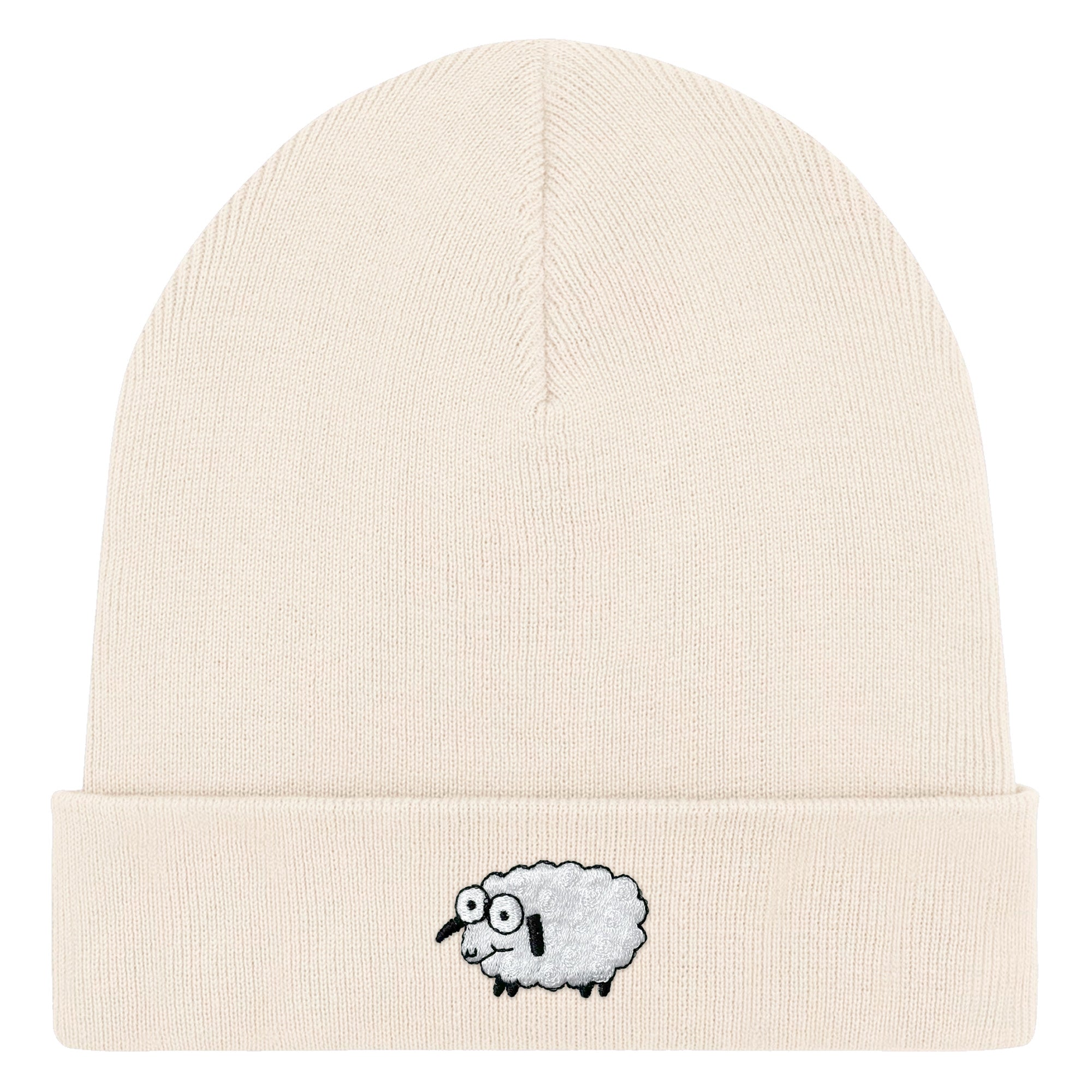 Bestickte Beanie – Wollke das Schaf