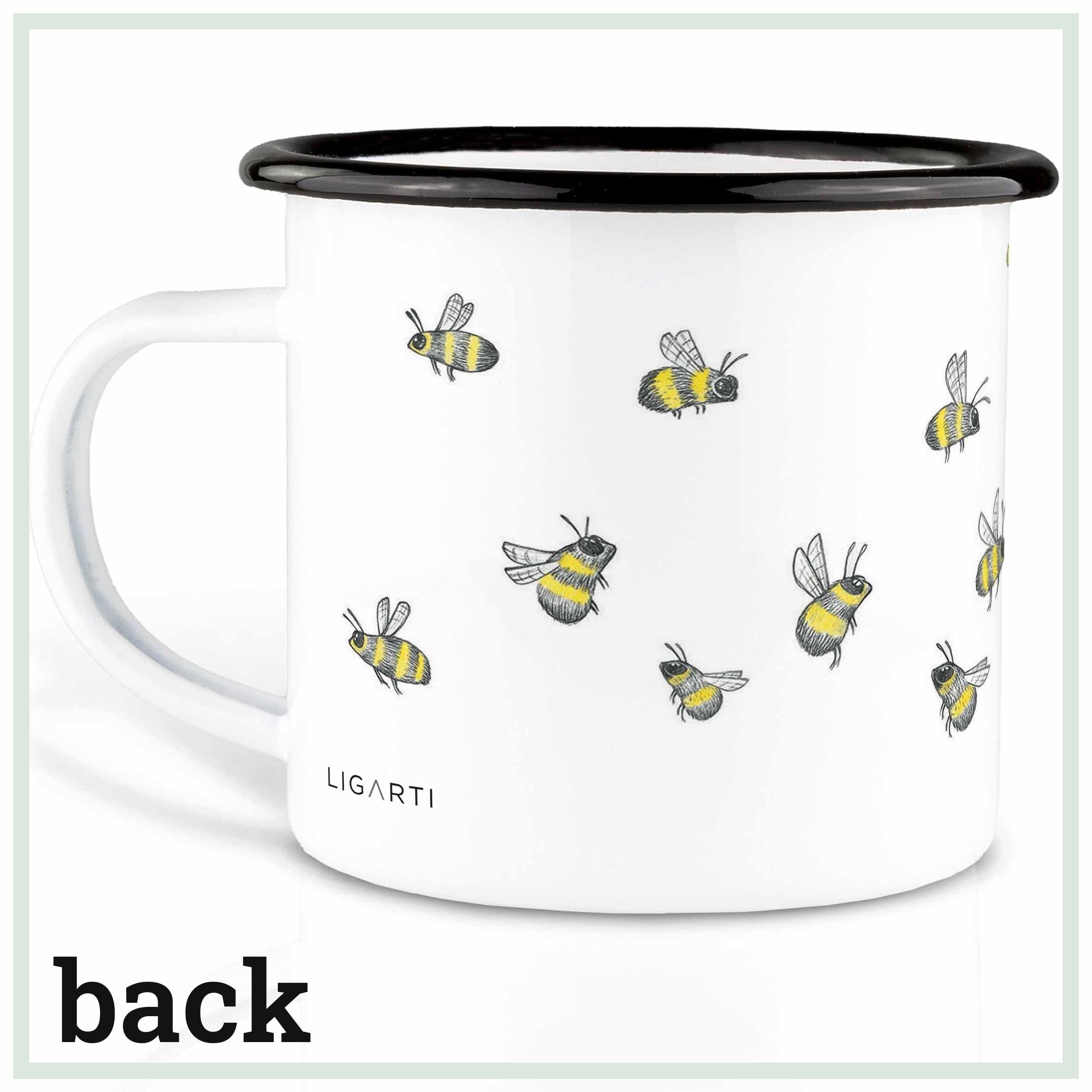 Emaille Tasse – Bienenschwarm