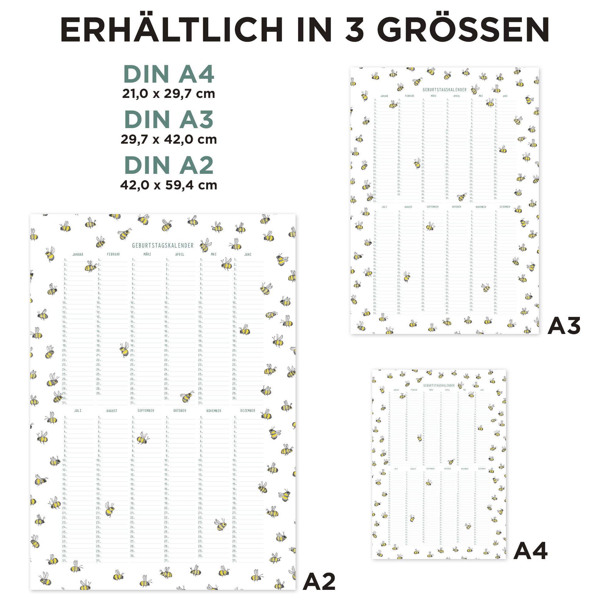 Geburtstagskalender – Bienenschwarm