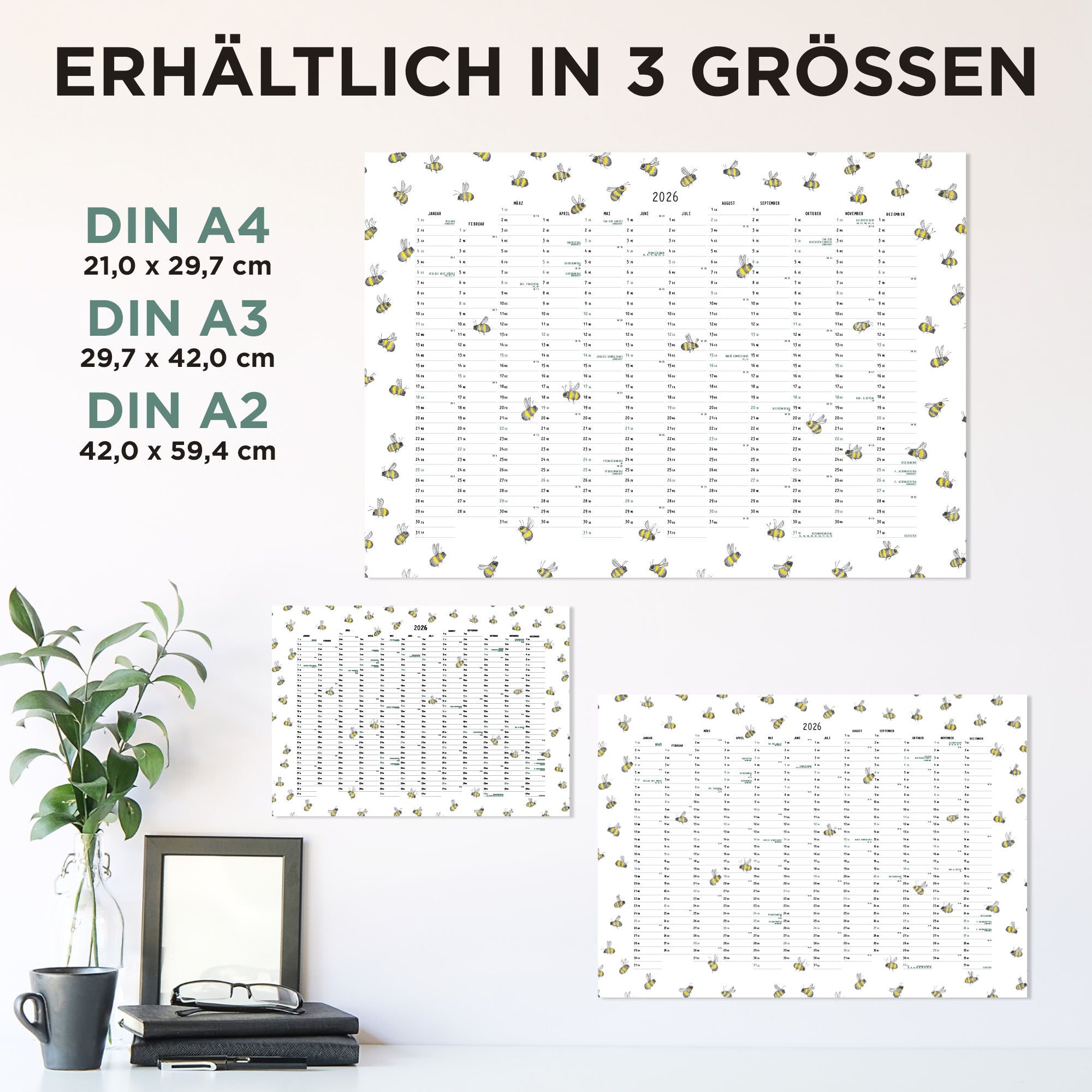 Wandkalender 2026 – Bienenschwarm