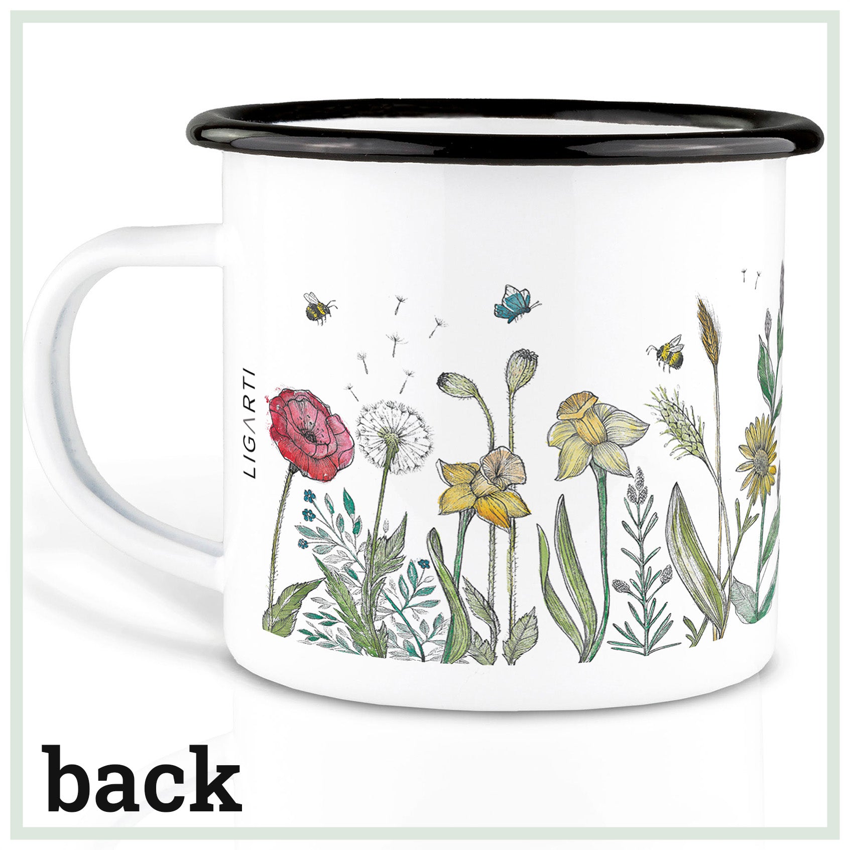 Emaille Tasse – Blumenwiese