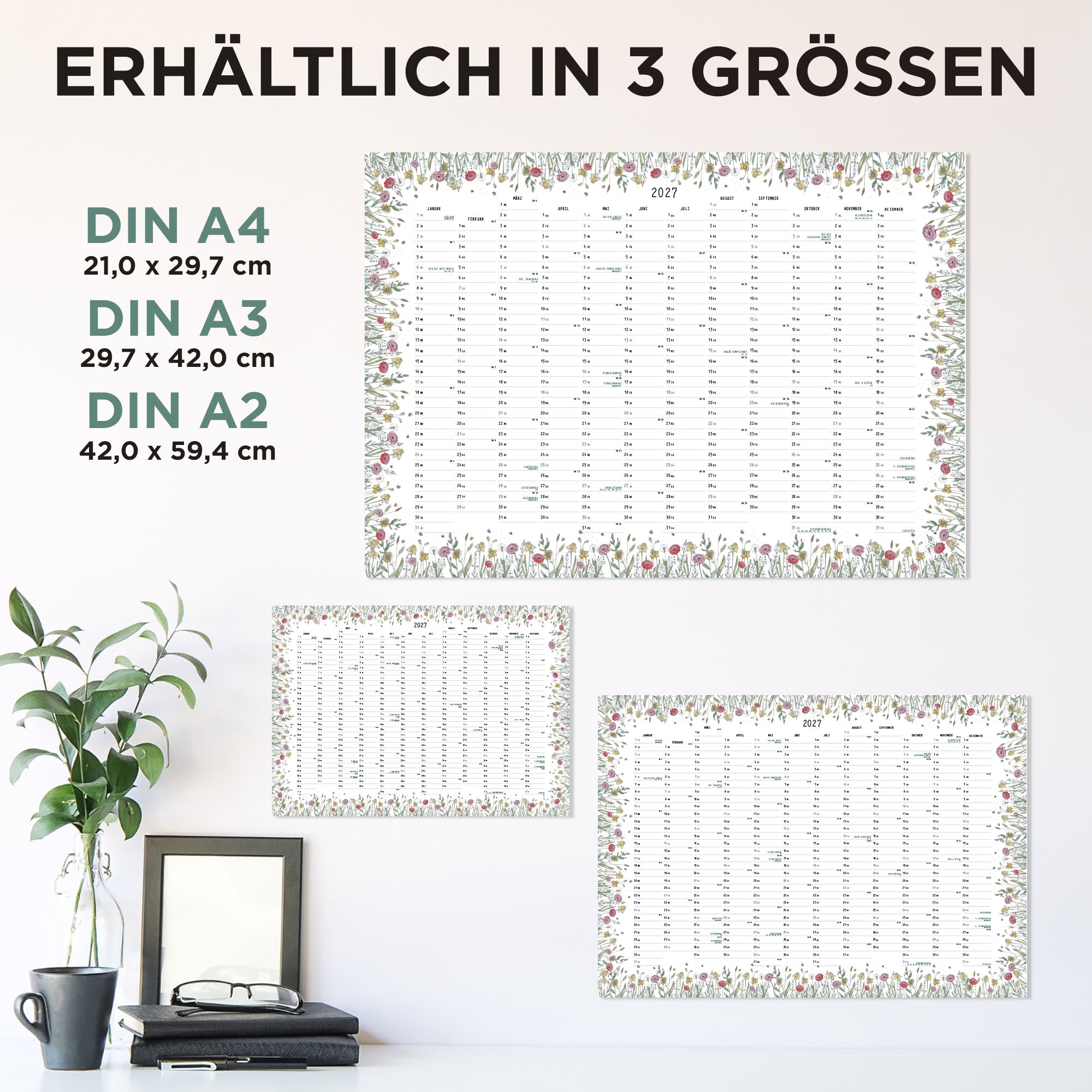 Wandkalender 2027 – Blumenwiese
