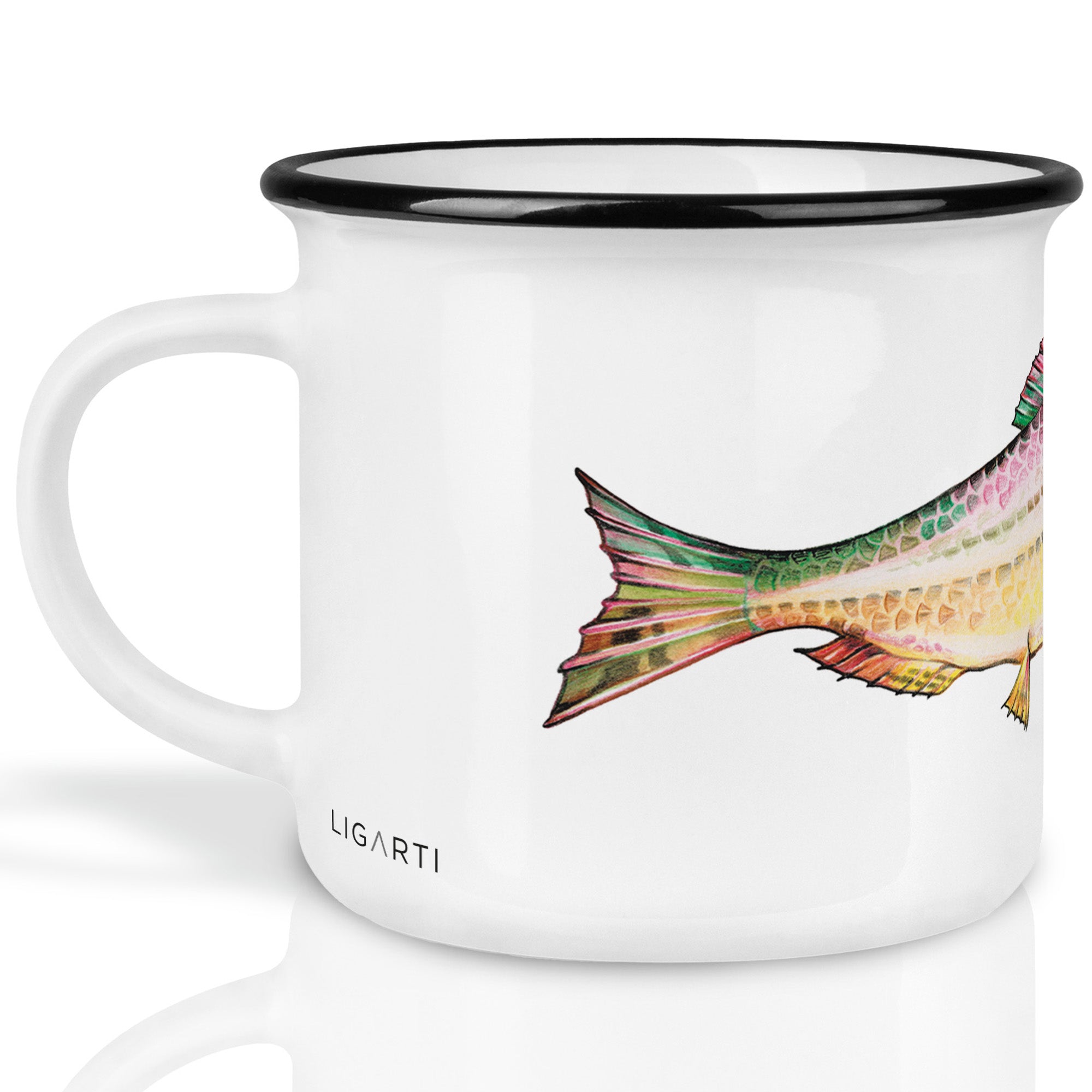 Keramiktasse – Buntfisch 1 (Rubin)