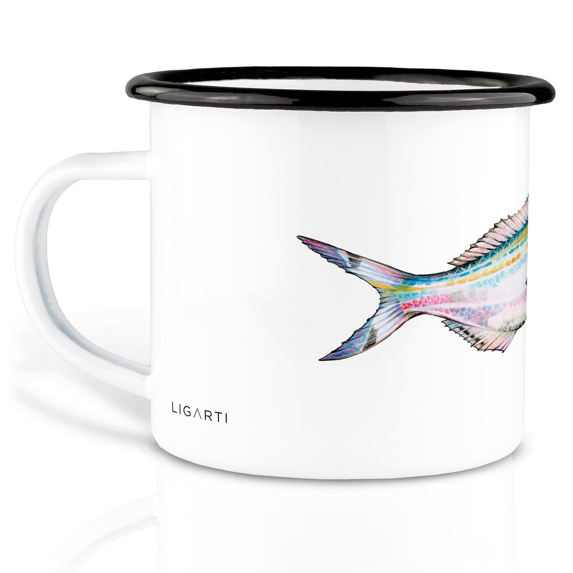 Enamel Mug – Coloured Fish 3 (Opal) 