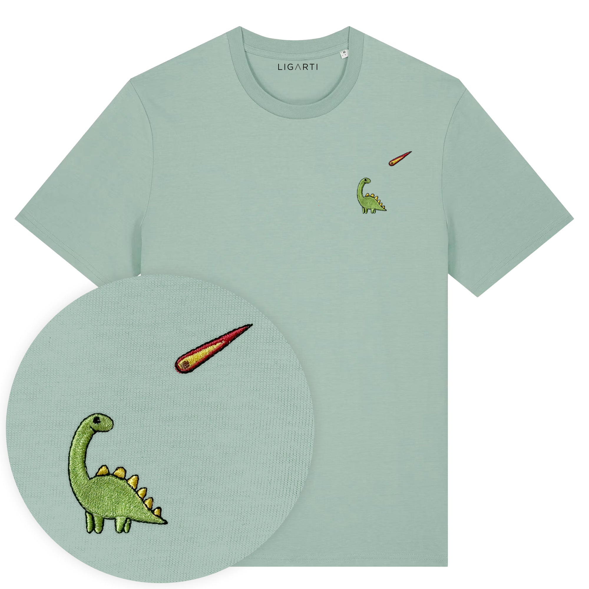 Besticktes T-Shirt – Charlie der Dino