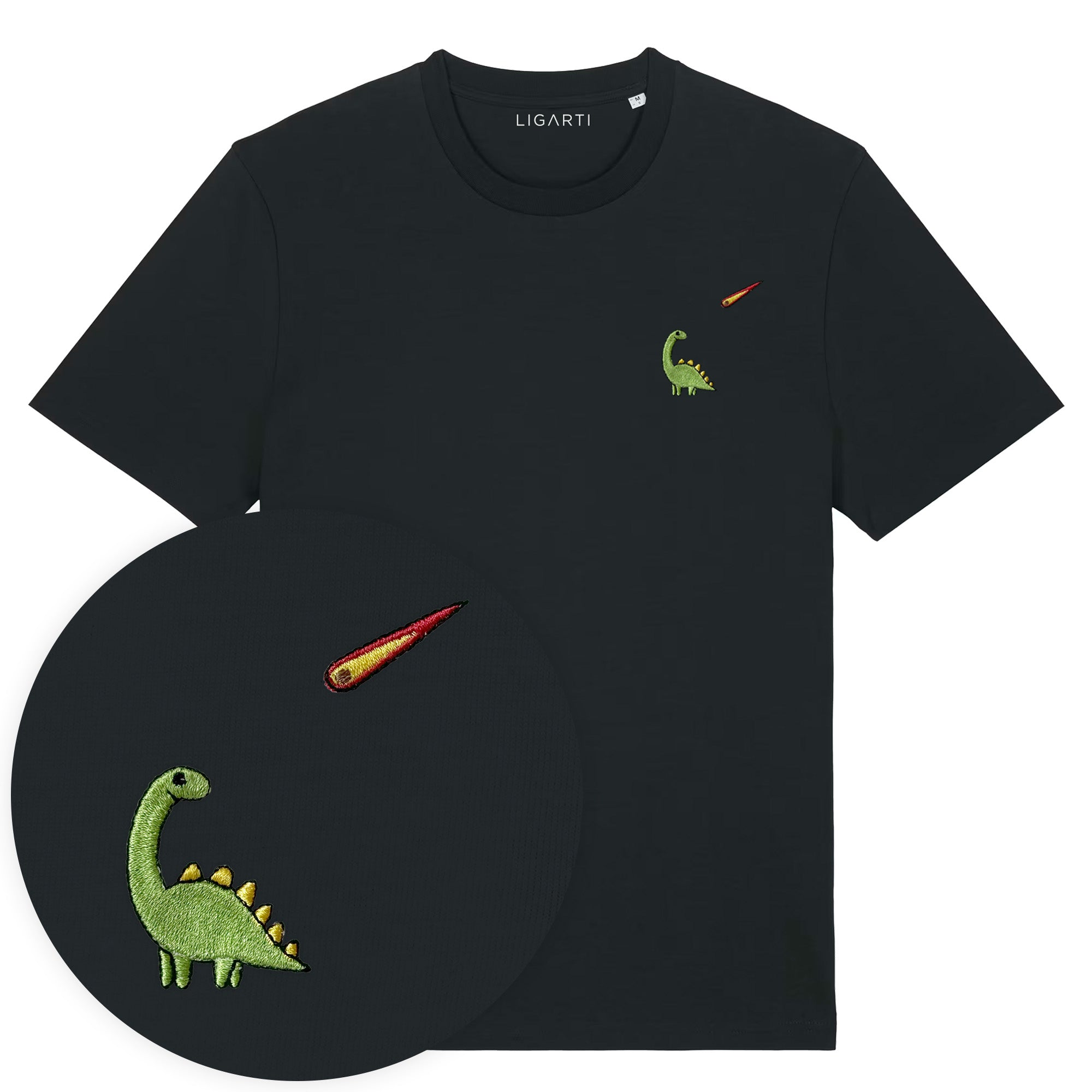 Besticktes T-Shirt – Charlie der Dino