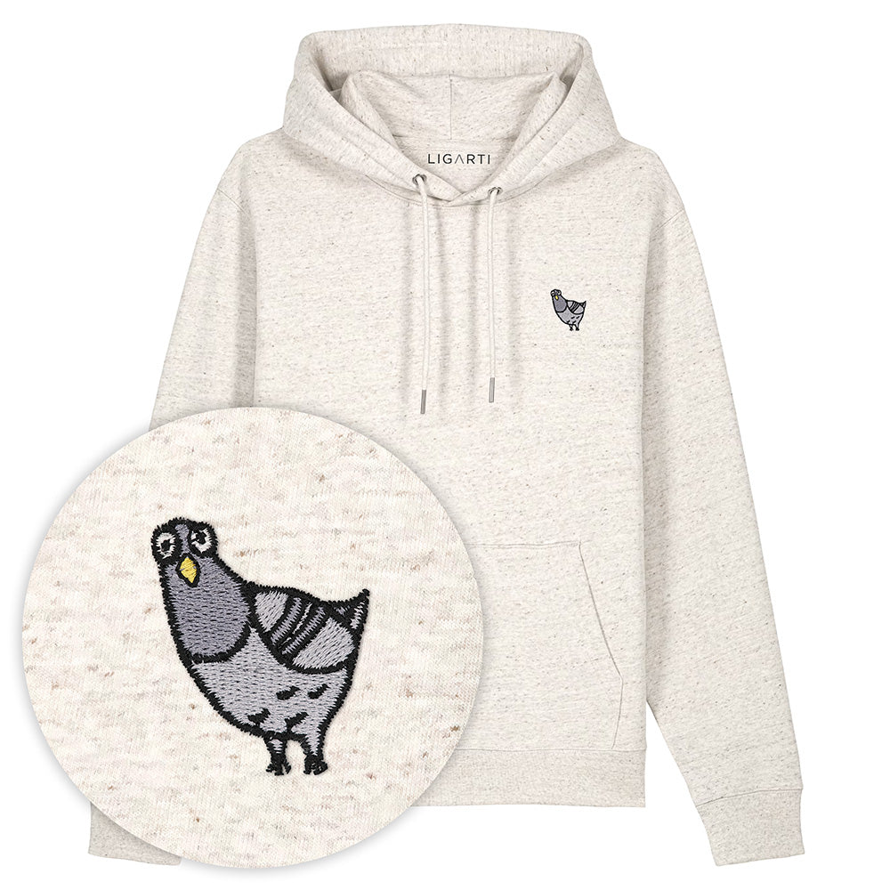 Bestickter Hoodie – Claude die Taube