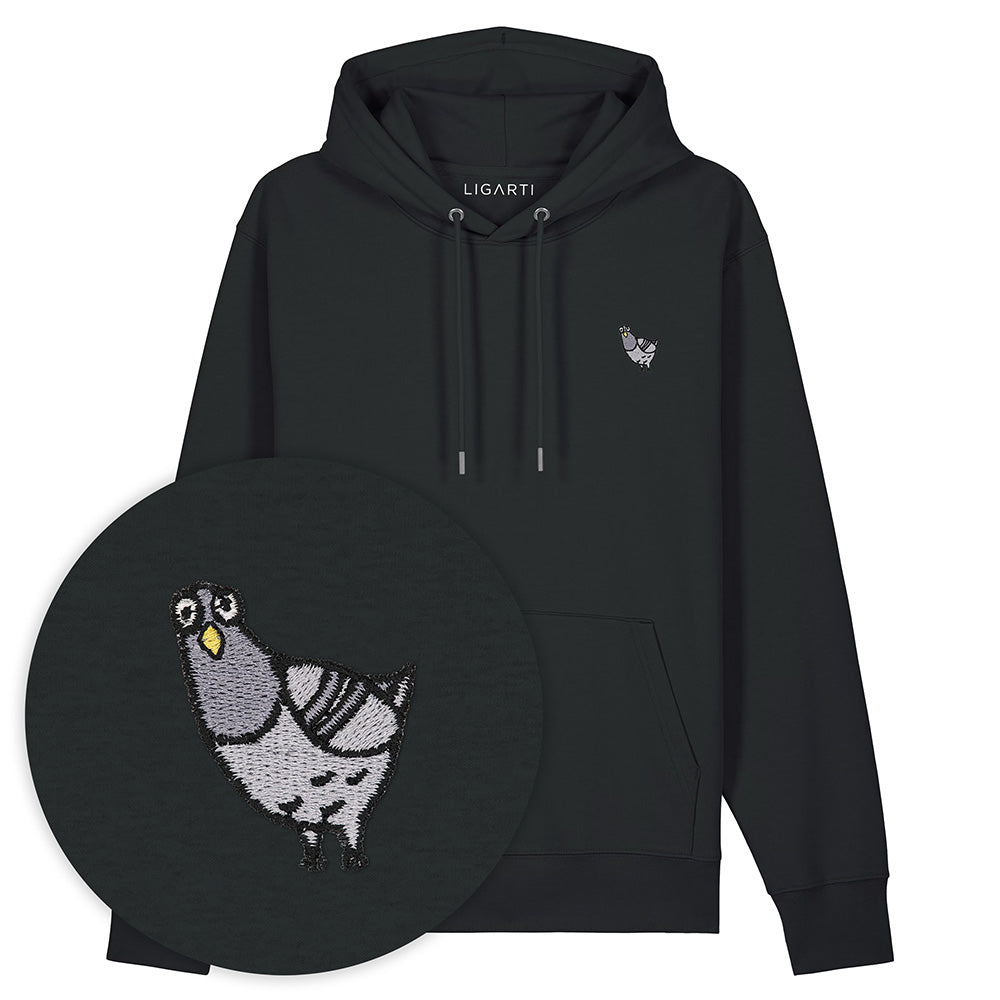 Bestickter Hoodie – Claude die Taube