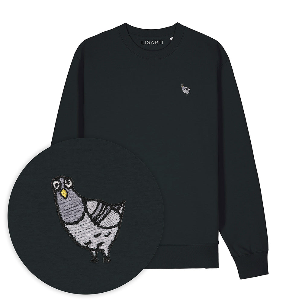 Bestickter Pullover – Claude die Taube