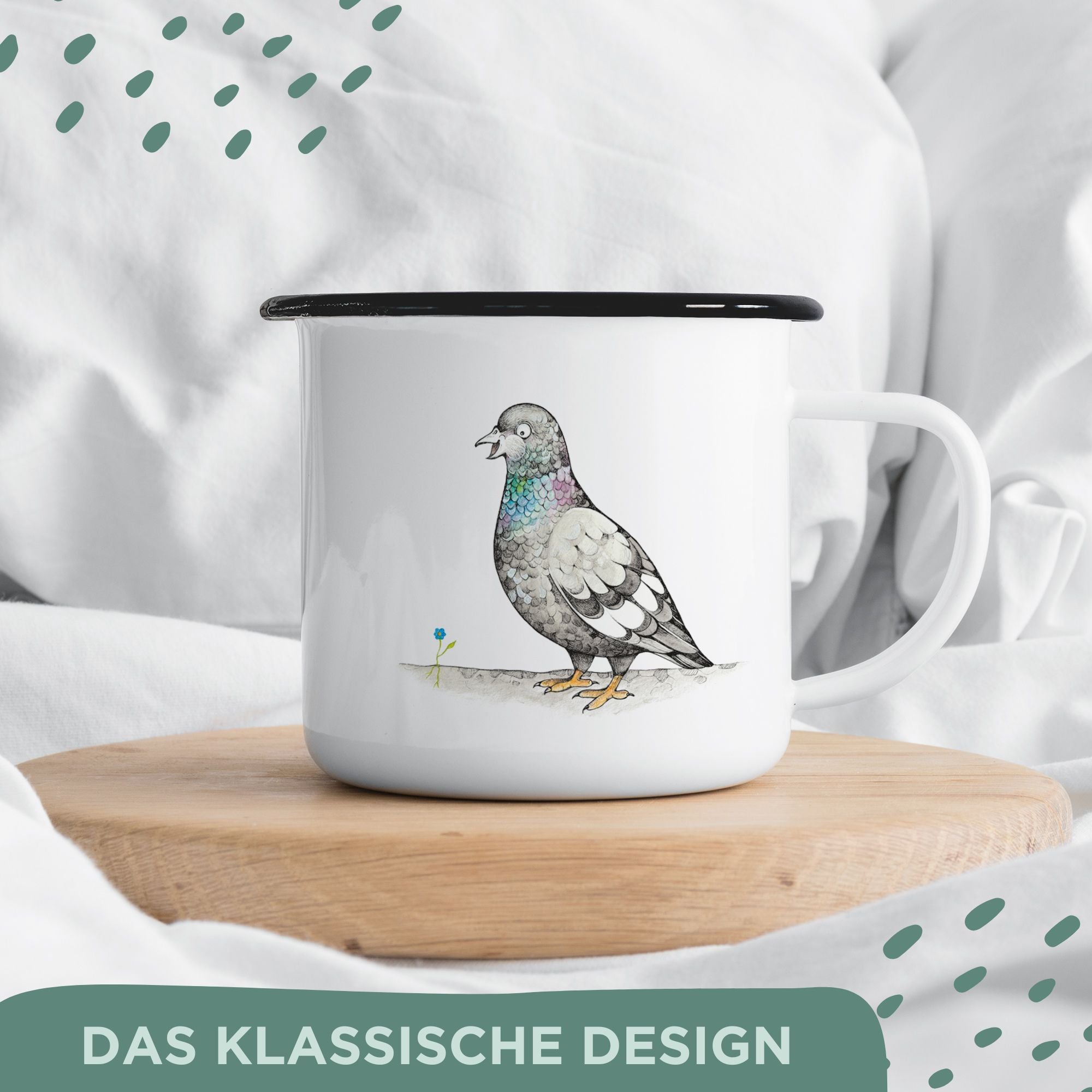 Emaille Tasse – Claudette