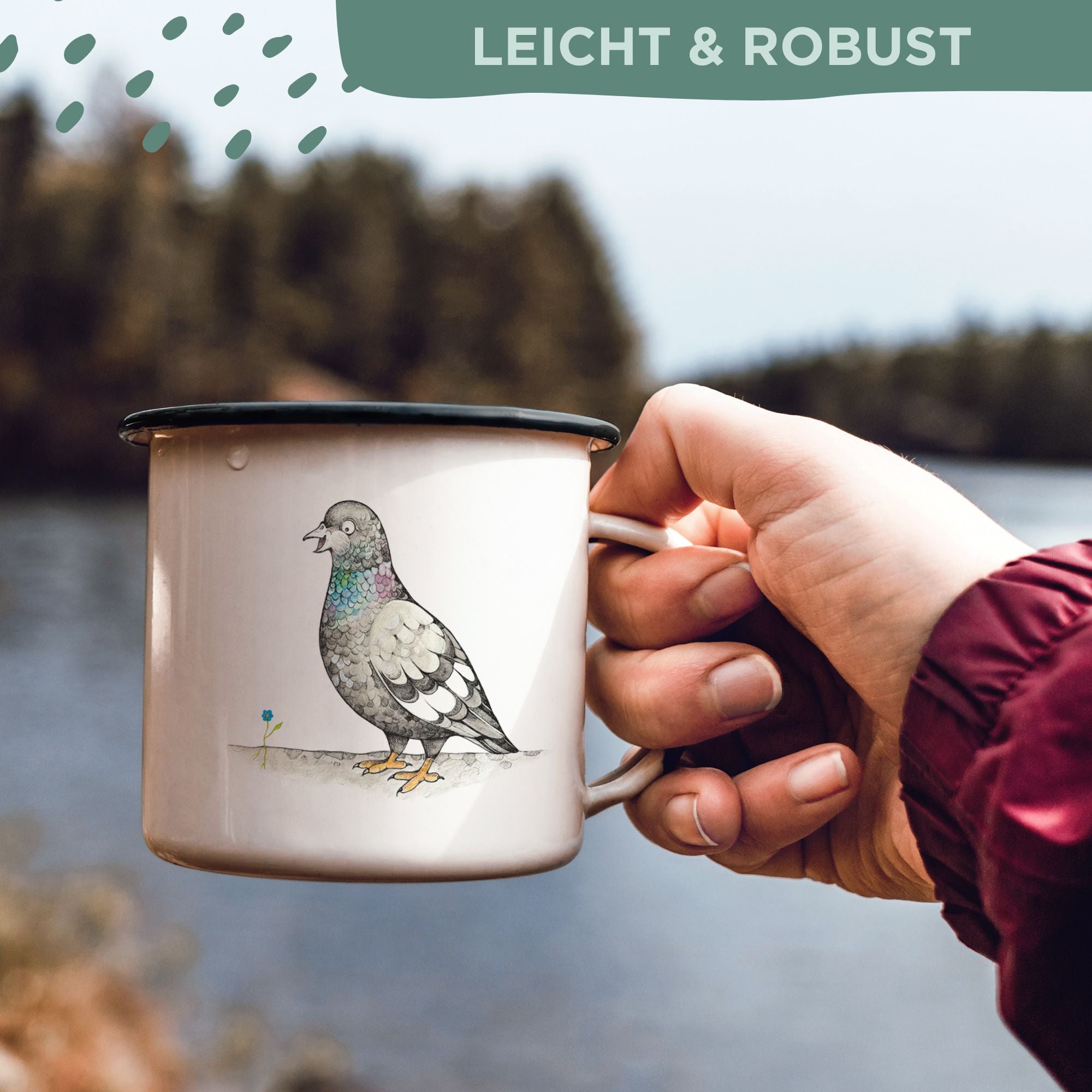 Emaille Tasse – Claudette