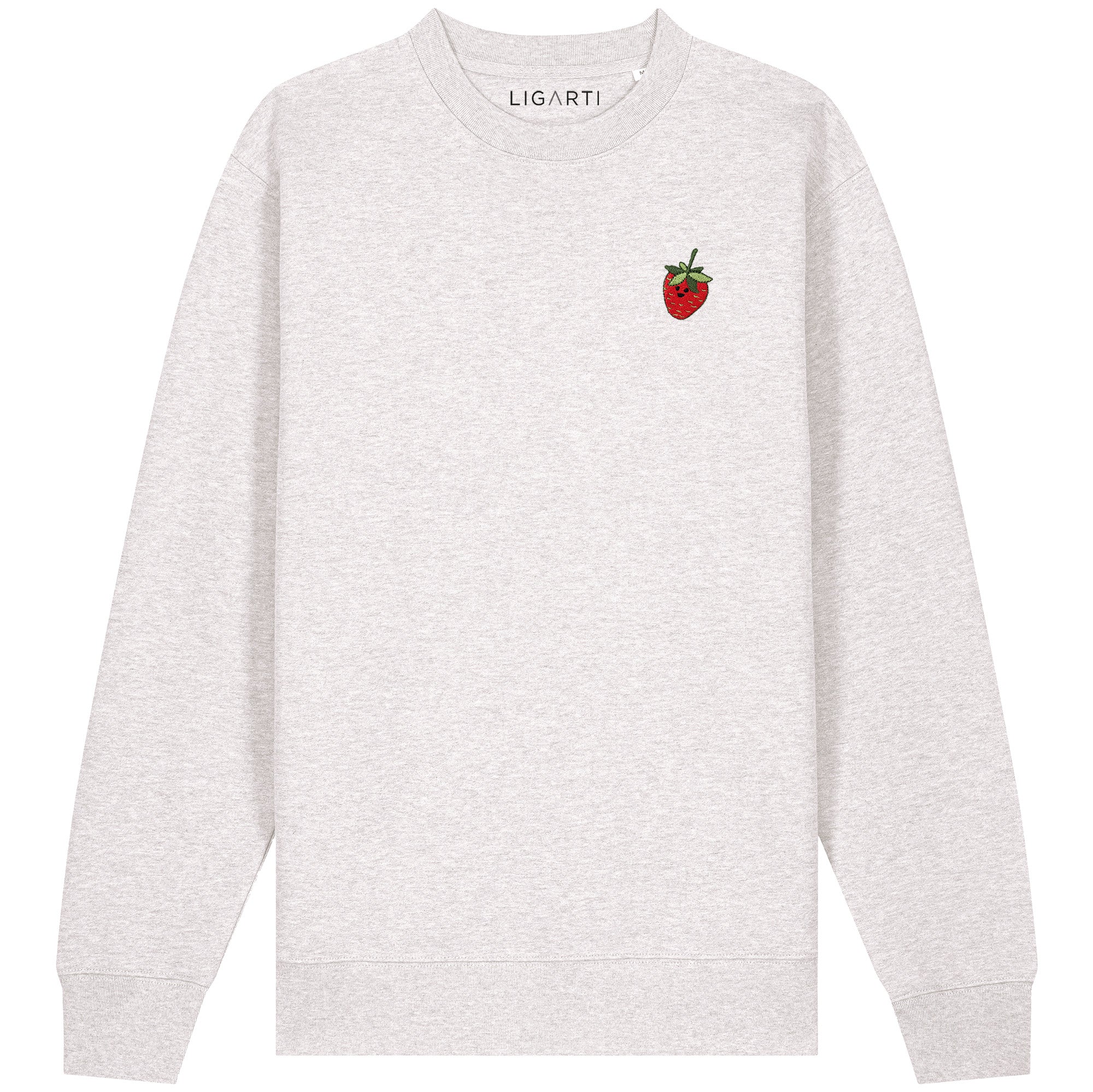 Bestickter Pullover – Erdbeere