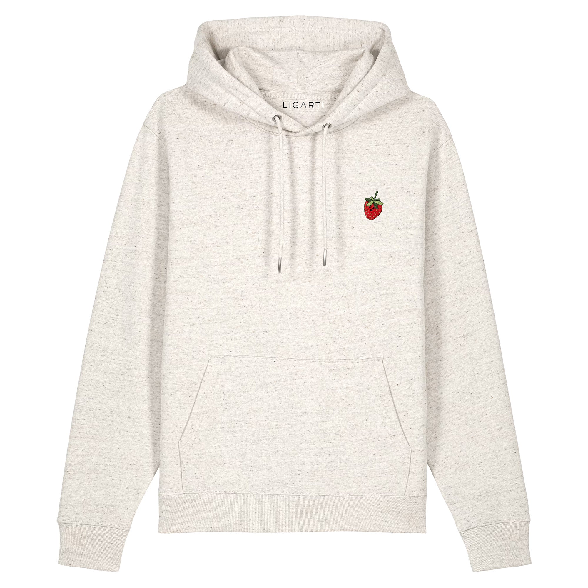 Bestickter Hoodie – Erdbeere