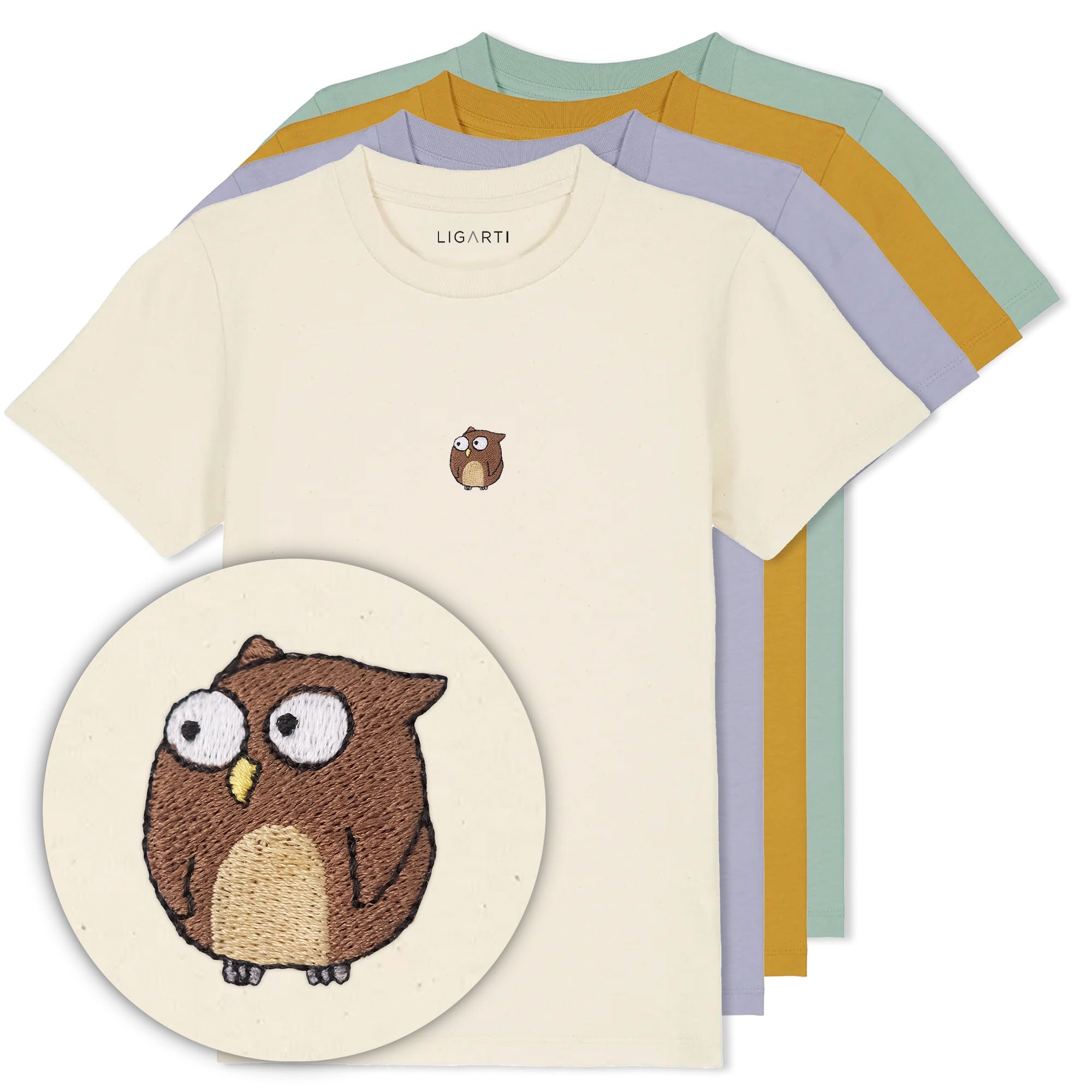 Kindershirt Eugen die Eule - alle Farben
