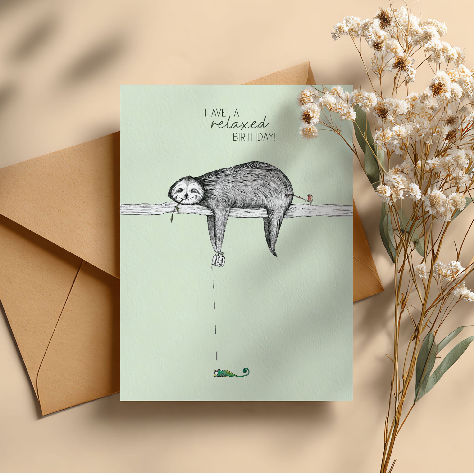 Klappkarte – Faultier