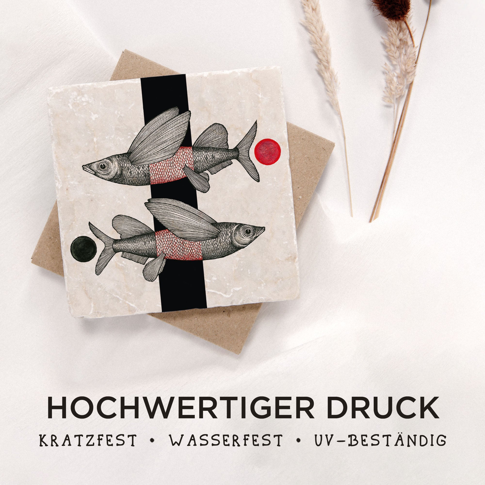 Fliesenuntersetzer – Fliegende Fische