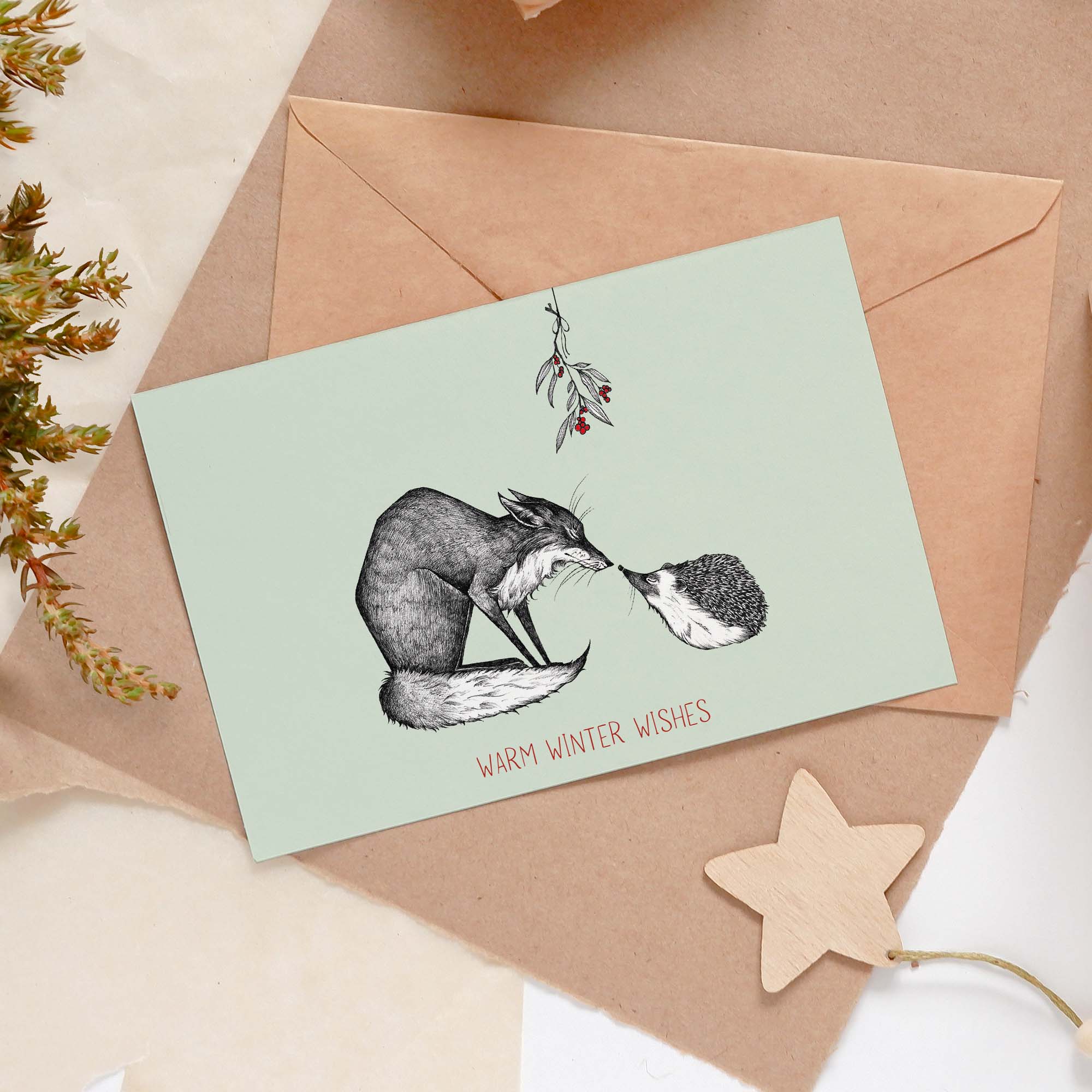 Klappkarte – Fuchs & Igel