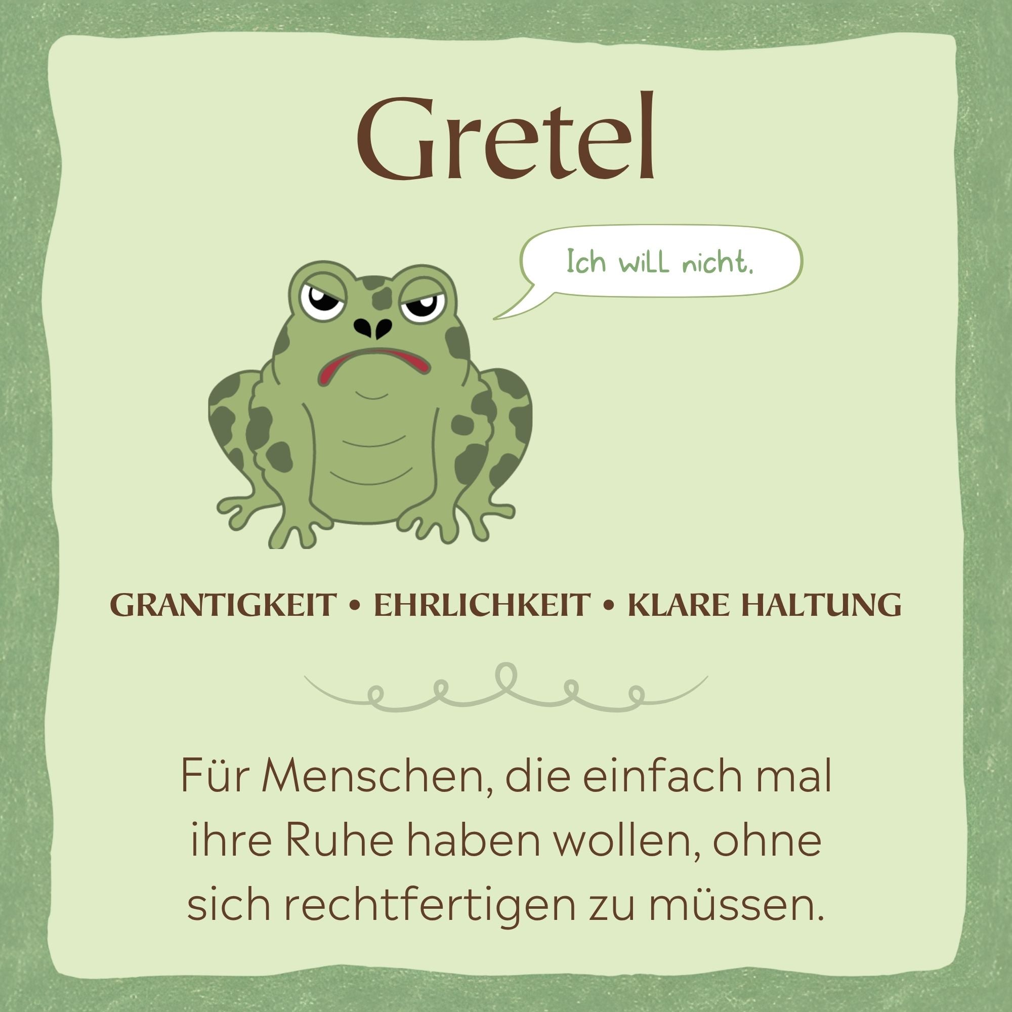 Bestickter Pullover – Gretel die Kröte