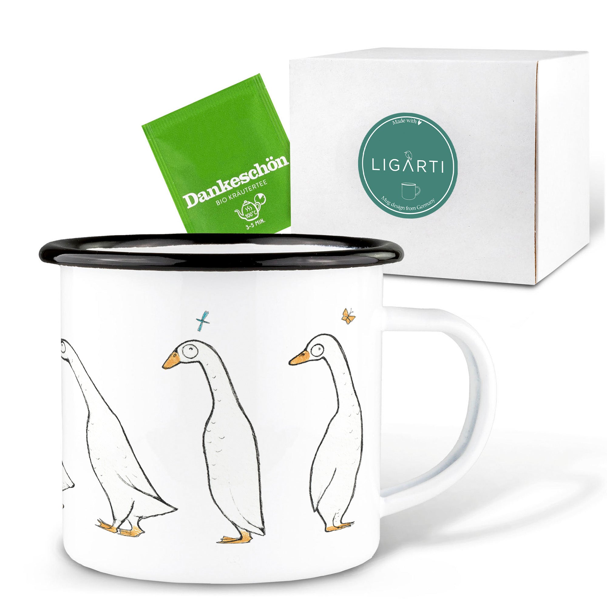 Emaille Tasse – Insektenstudie