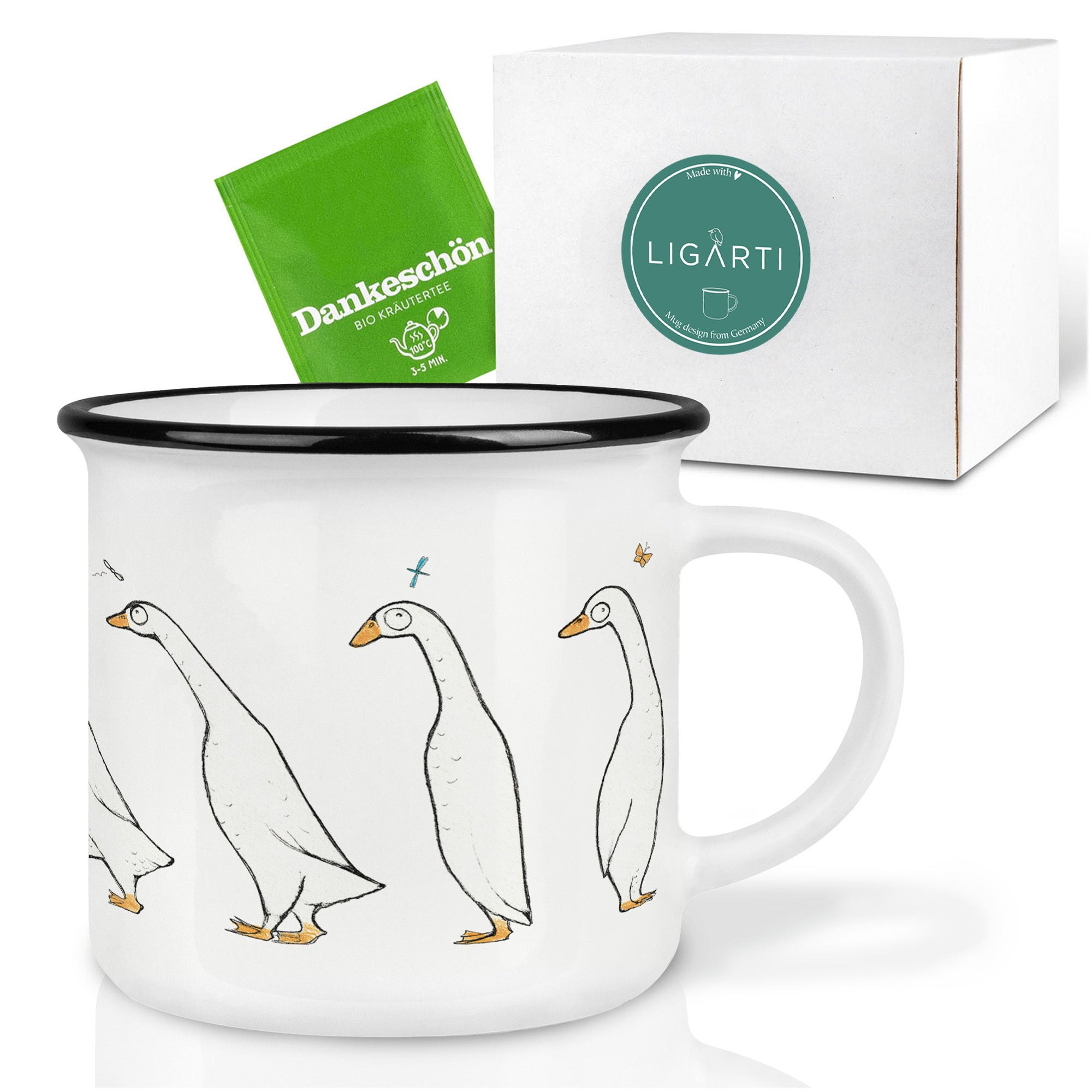 Keramiktasse – Insektenstudie