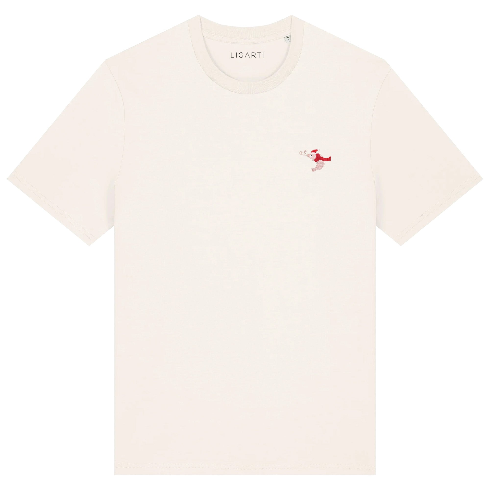Besticktes T-Shirt – Jean-Luc die Weihnachtsgarnele