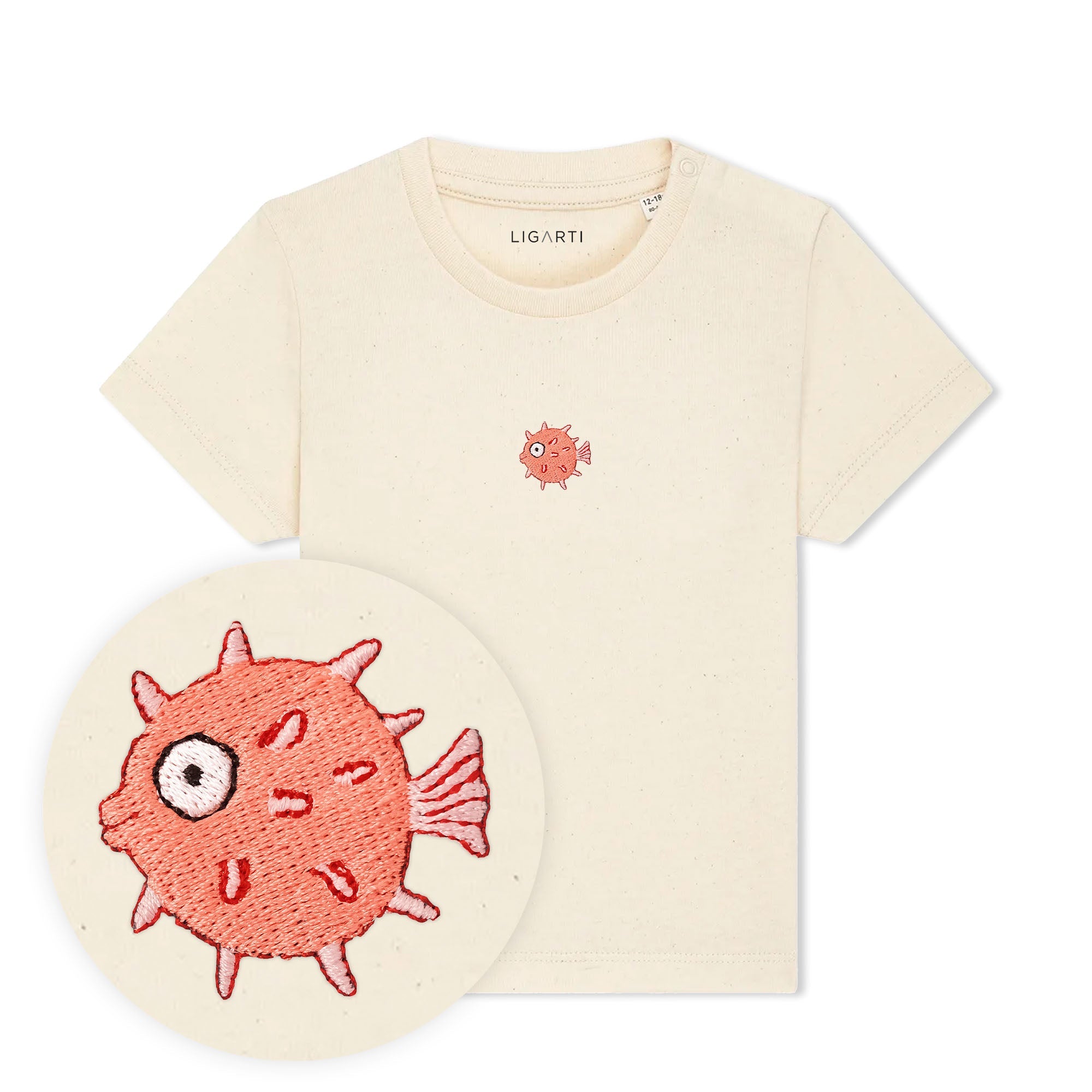 Babyshirt Kurt der Kugelfisch - Sand/Creme