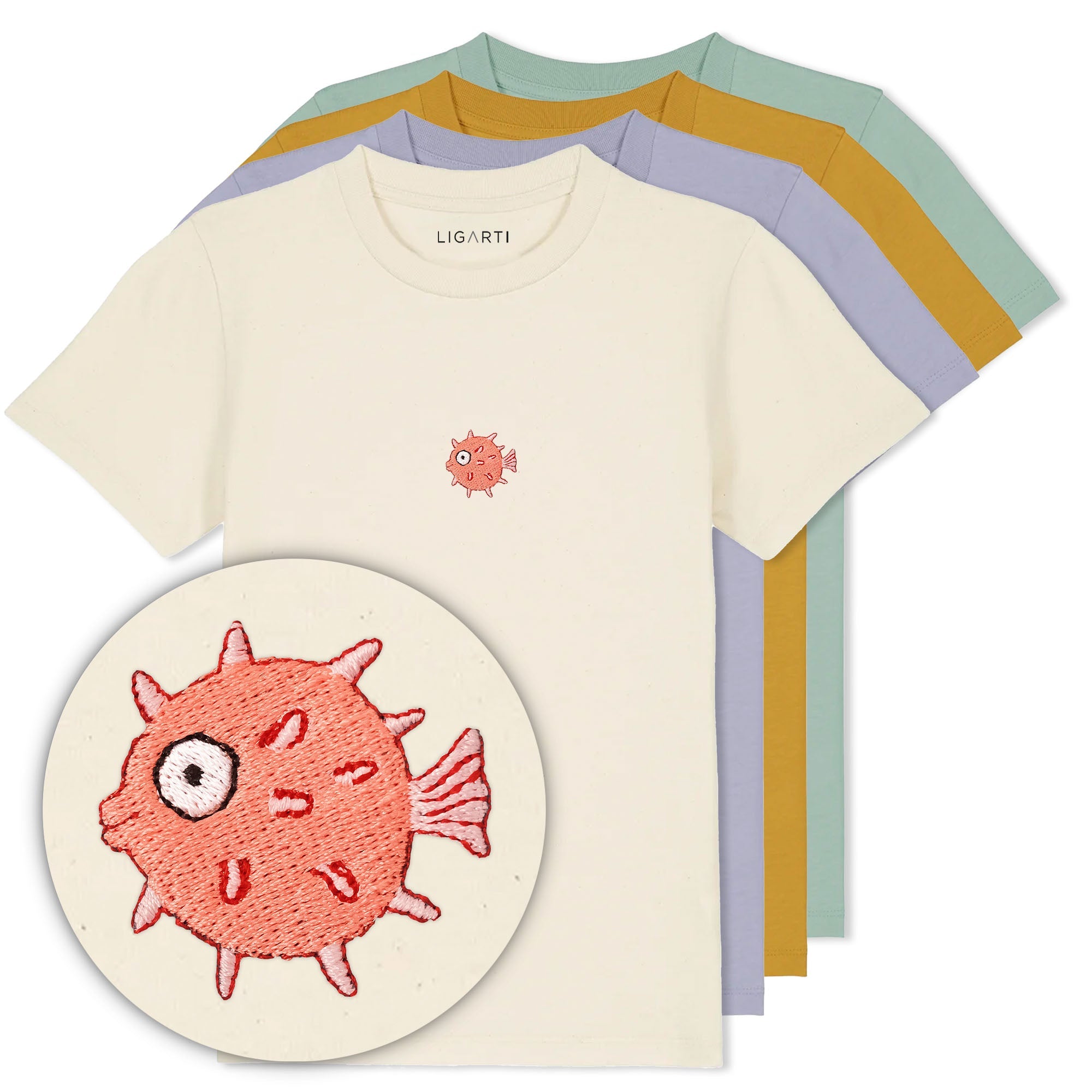 Kindershirt Kurt der Kugelfisch - alle Farben
