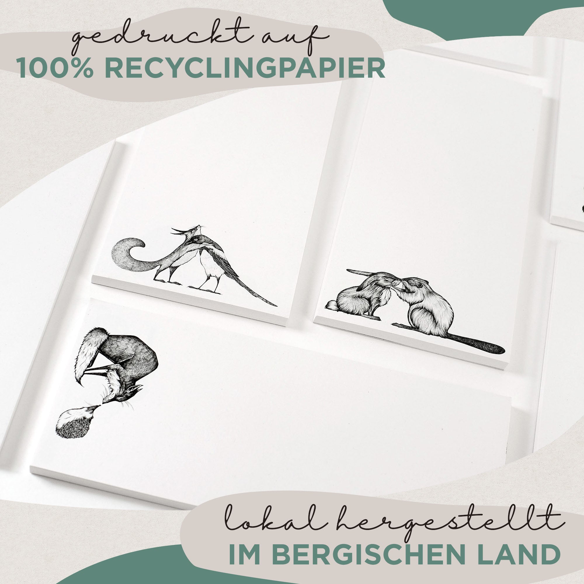 Notizblock – Kuscheltiere Trio