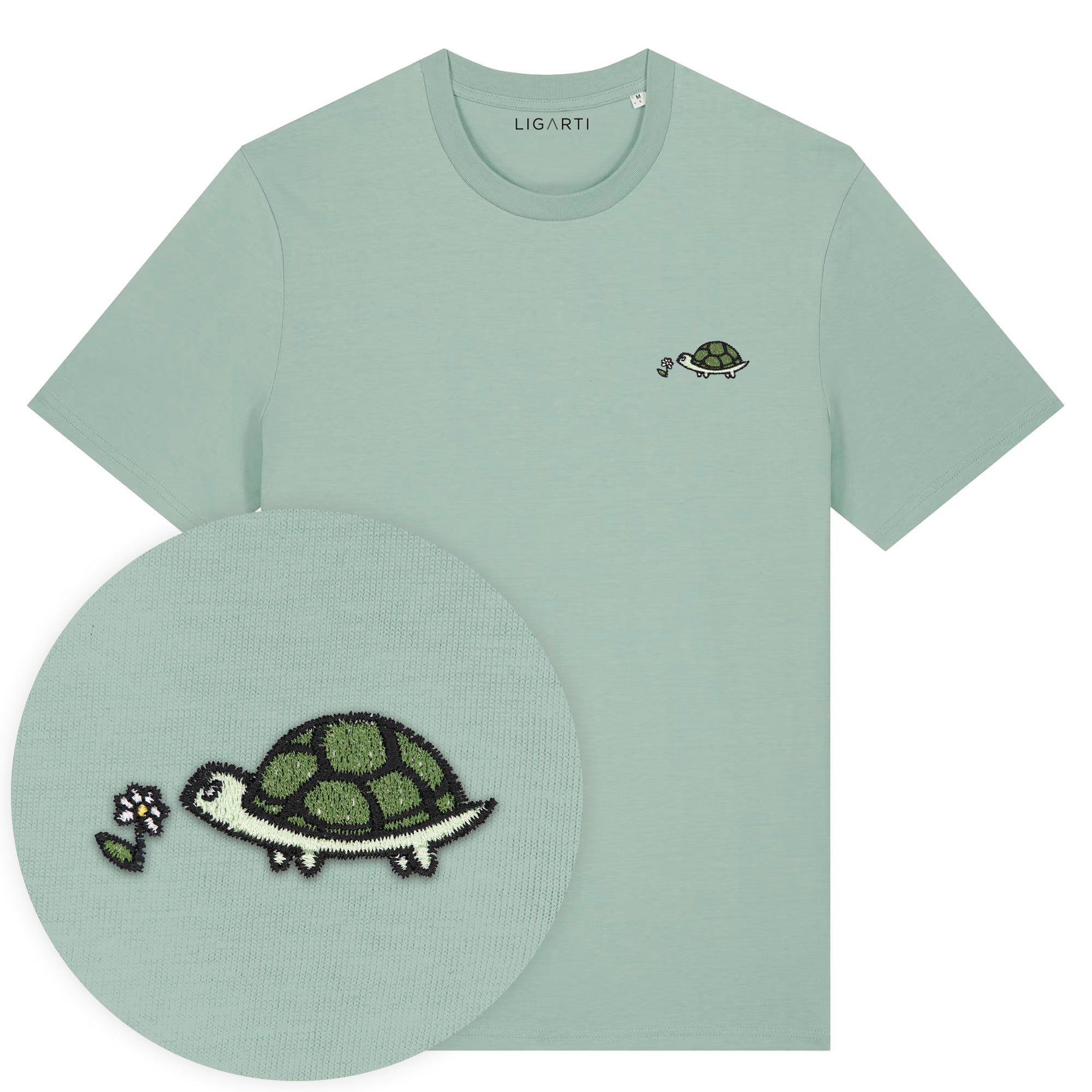 Besticktes T-Shirt – Lars die Schildkröte