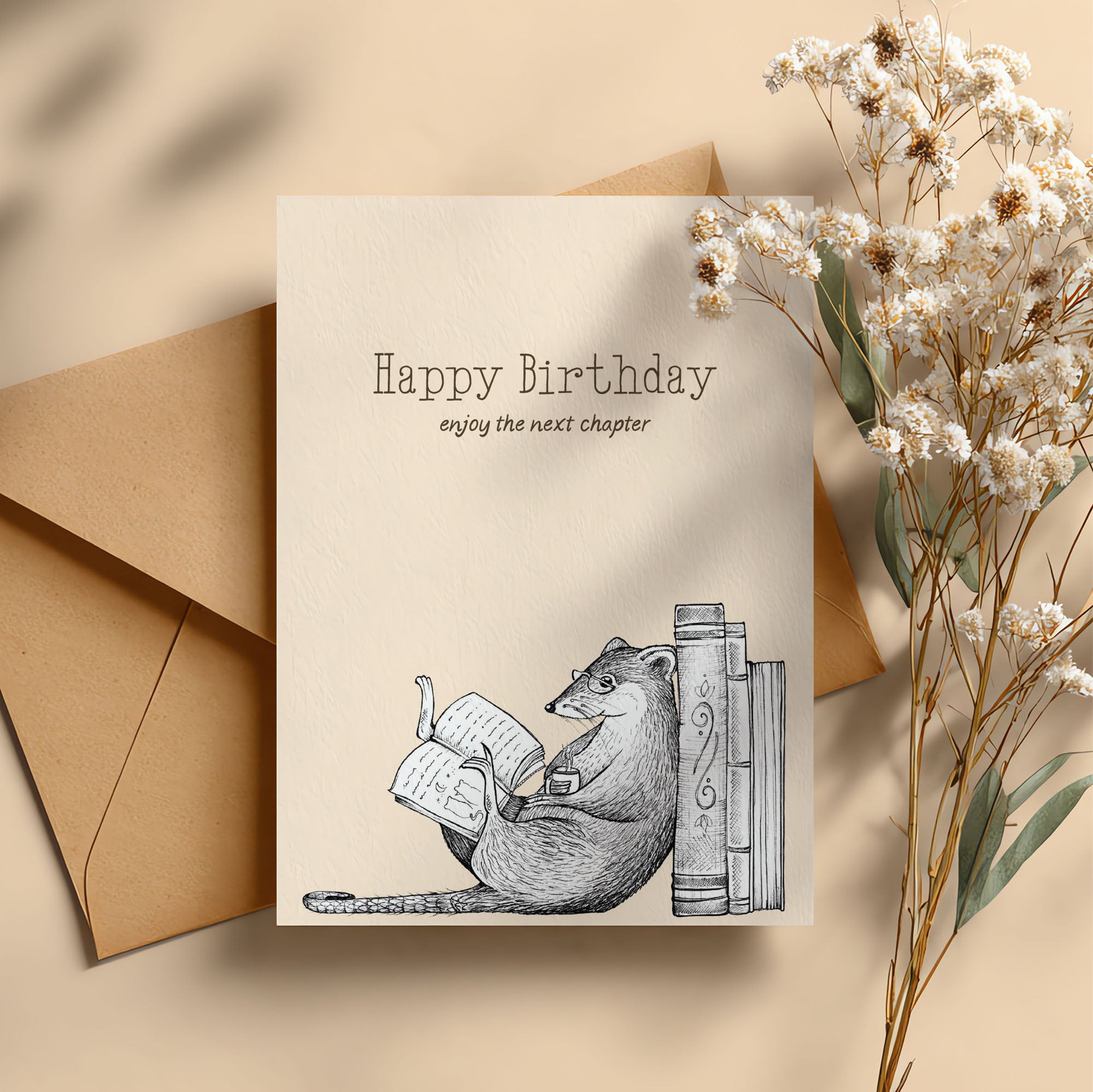 Klappkarte – Leseratte