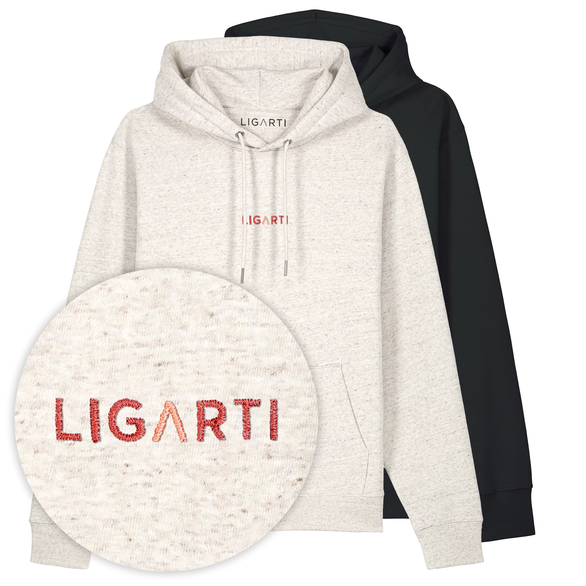 Bestickter Hoodie – LIGARTI Logo