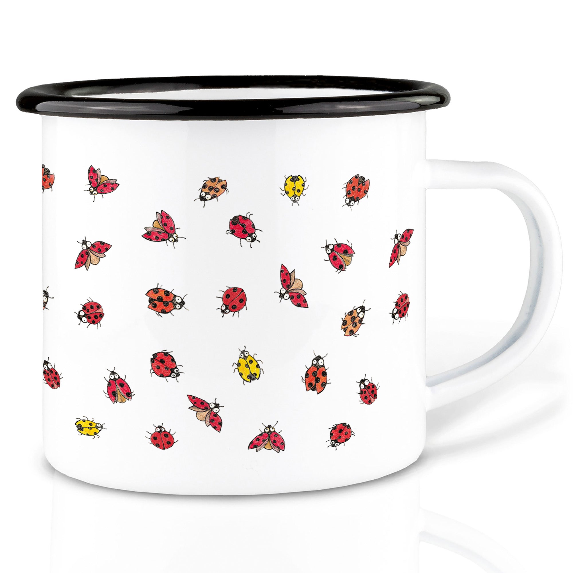 Emaille Tasse – Marienkäfer
