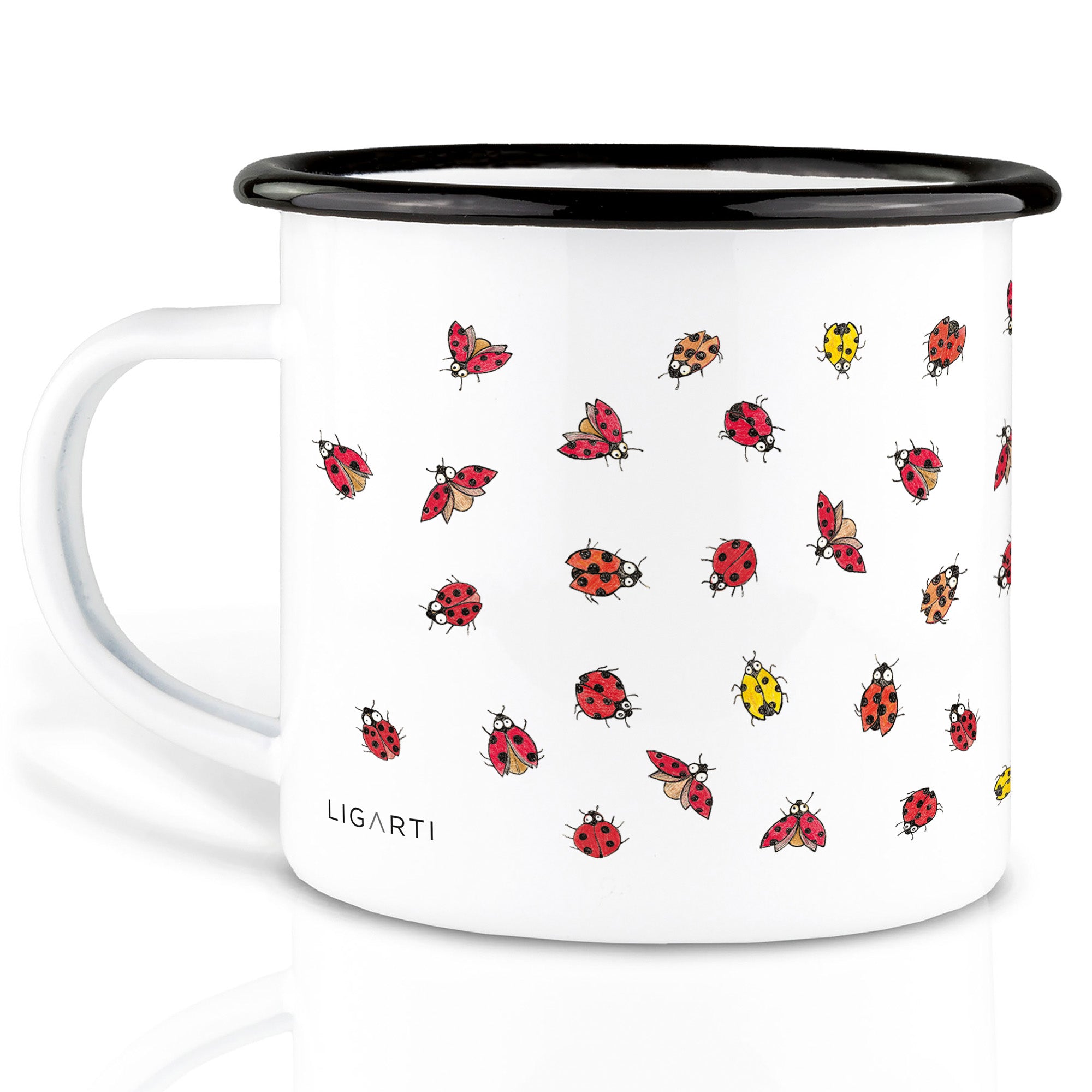 Emaille Tasse – Marienkäfer