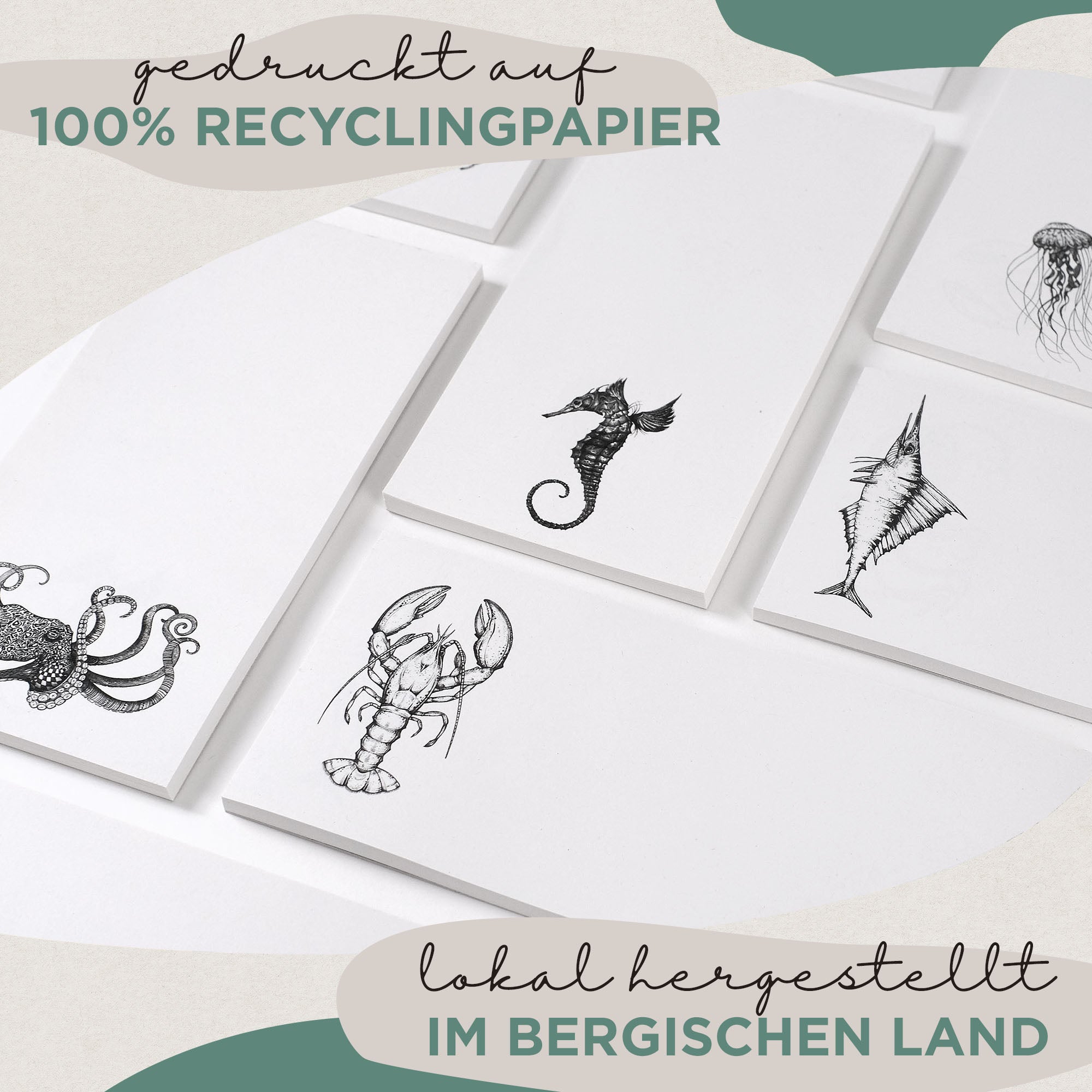 Notizblock – Meerestiere Quintett