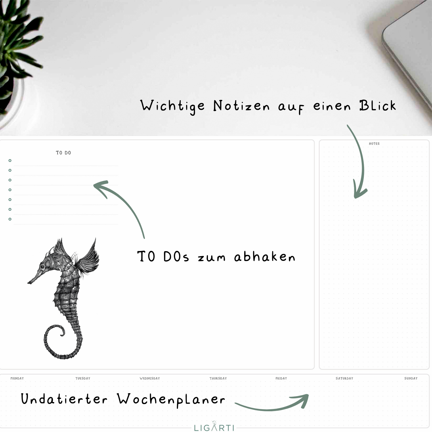 Schreibtischunterlage – Meerestiere