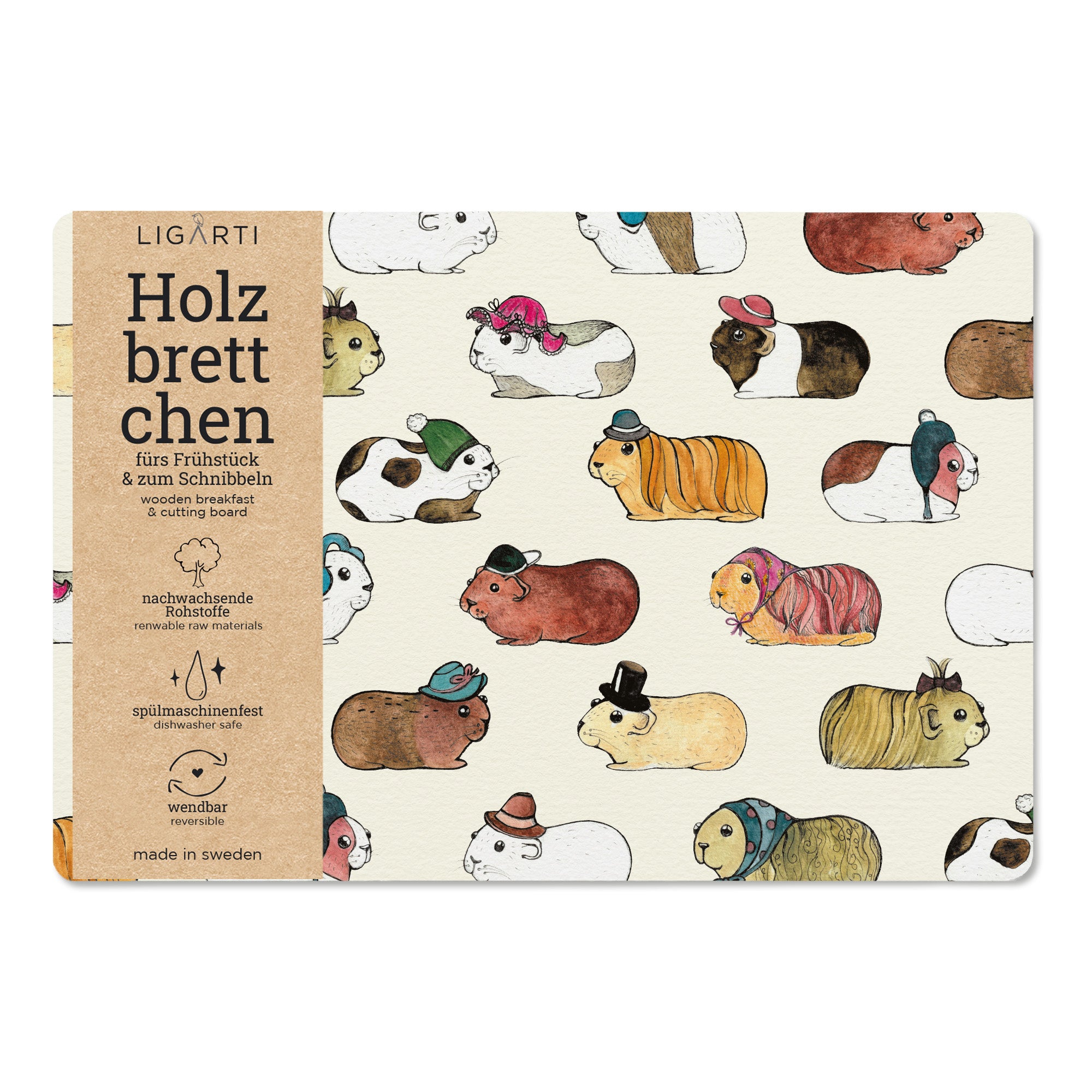 Holzbrettchen - Meerschweinchen flanieren