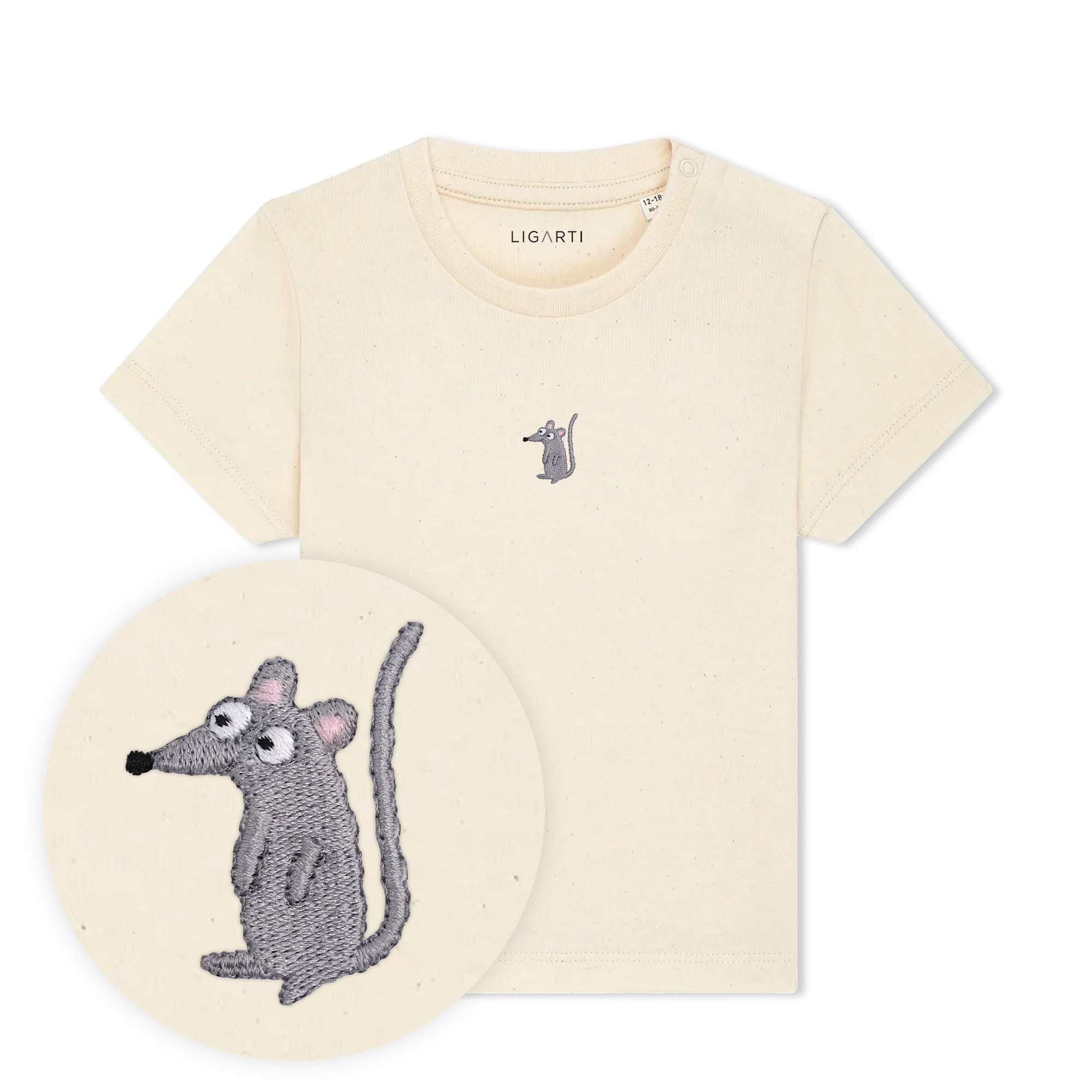 Babyshirt Murat die Maus - Sand/Creme