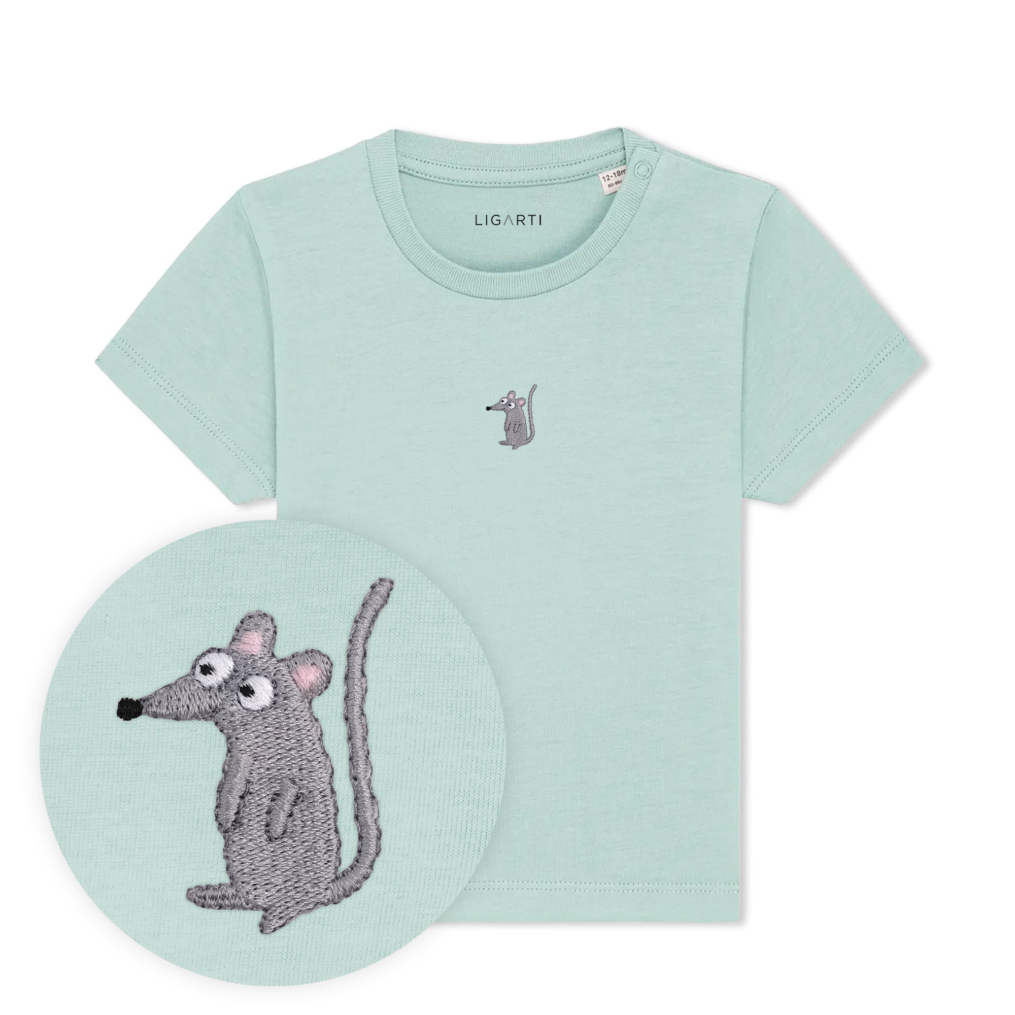 Babyshirt Murat die Maus - Türkis