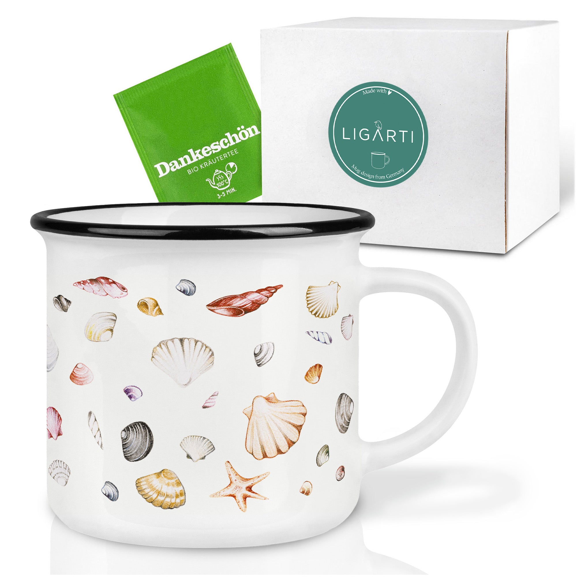 Keramiktasse – Muschelsammlung