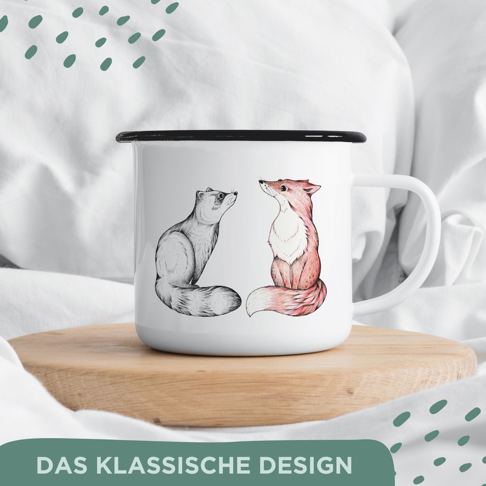 Emaille Tasse – Natalie & Peter
